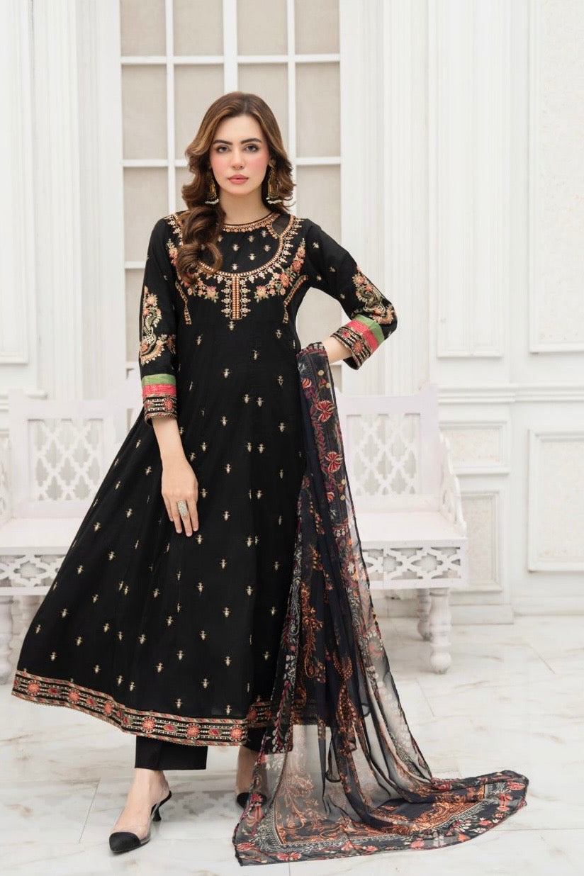 Satrangi Ready to Wear 3 Pcs Embroidered Lawn Dress