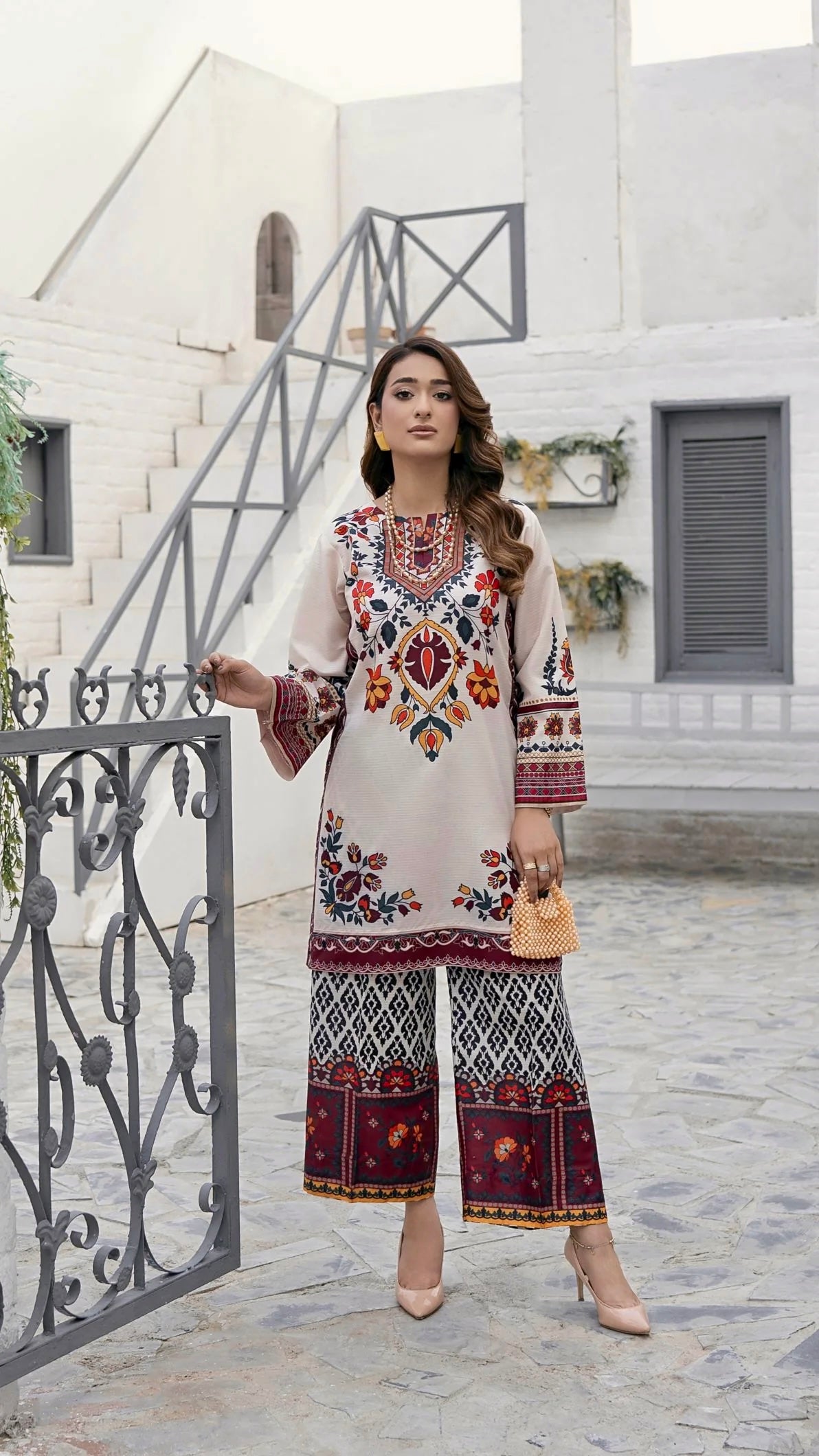 Ajrak Print Ready to Wear 2 Pcs Dress