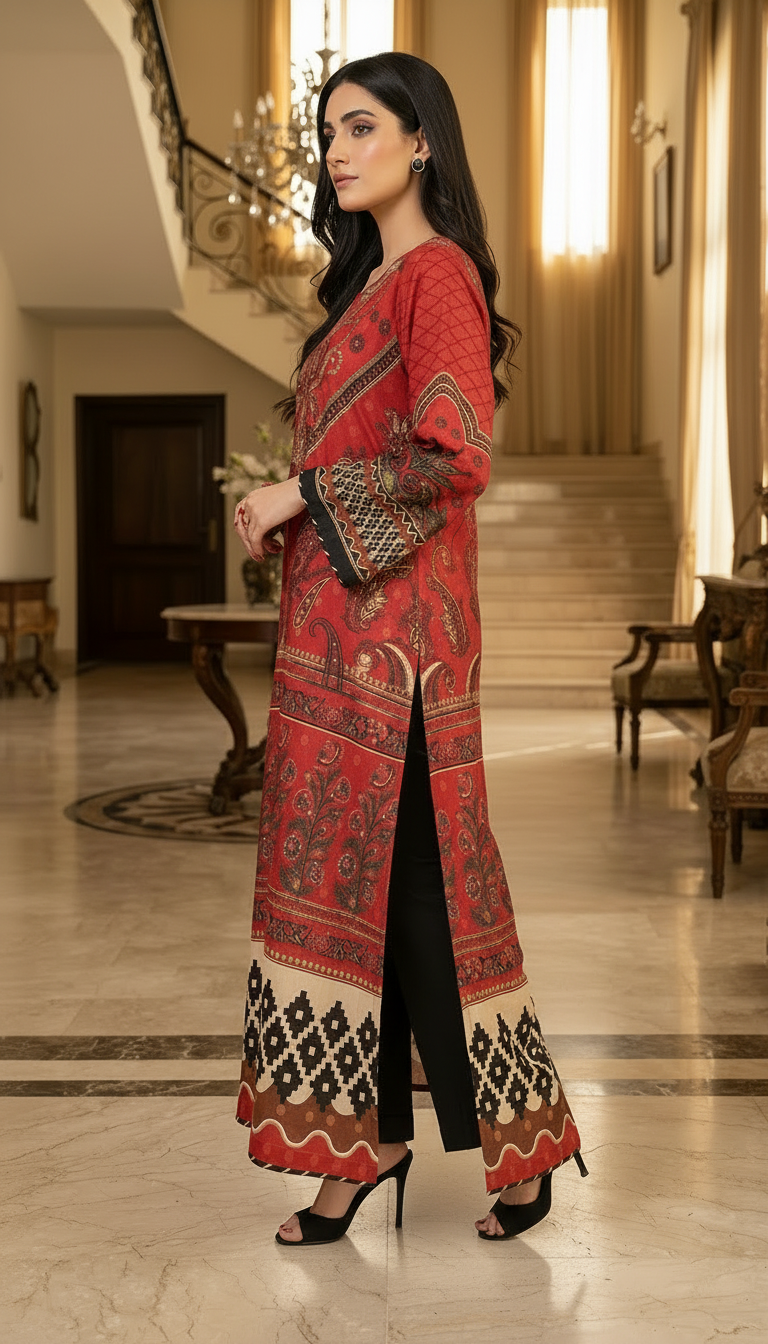 Veena Ready to Wear 2 Pcs viscose Kaftan Dress