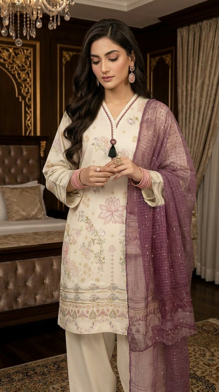 Zohra Ready to Wear 3 Pcs Cambric Dress