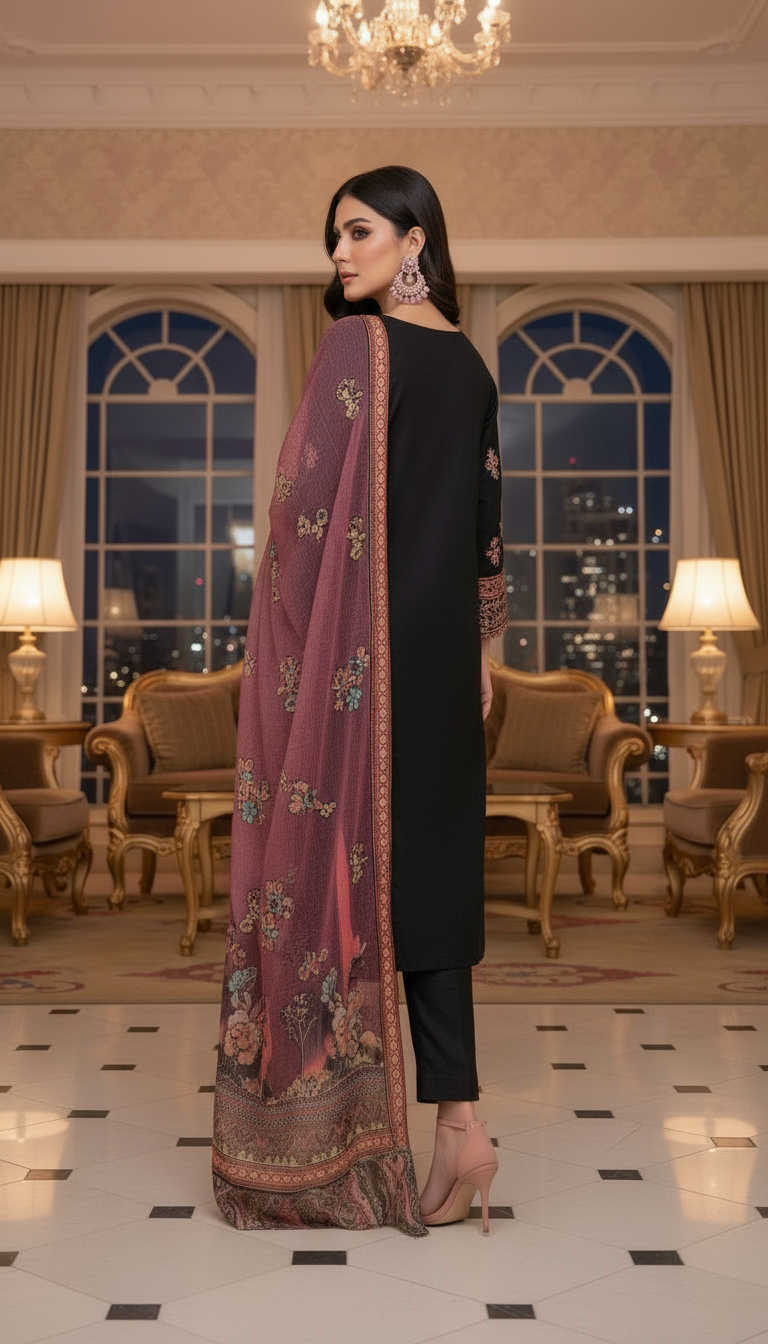 Ramla Fully Embroidered 3 Pcs Ready to Wear Dress