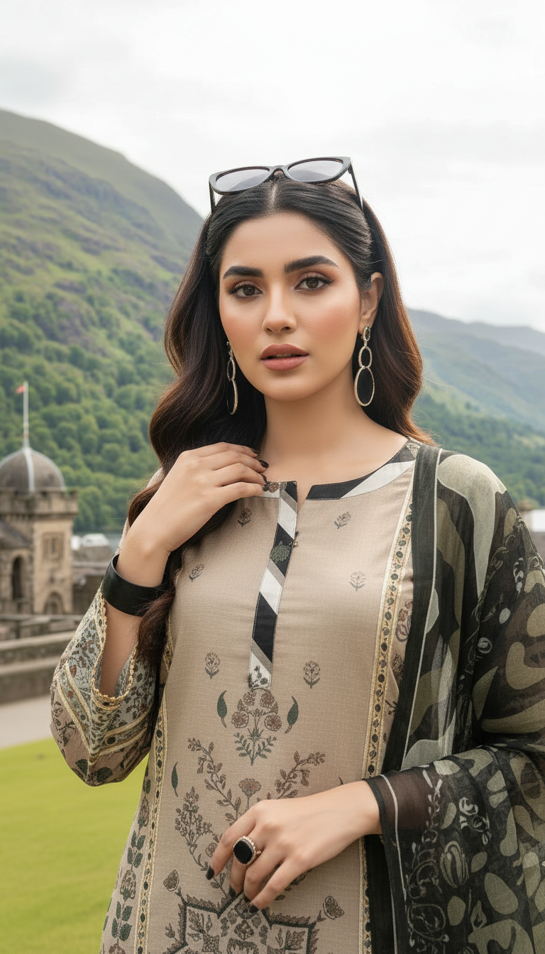 Bea Ready to Wear 3 Pcs Dress with Chiffon Dopatta