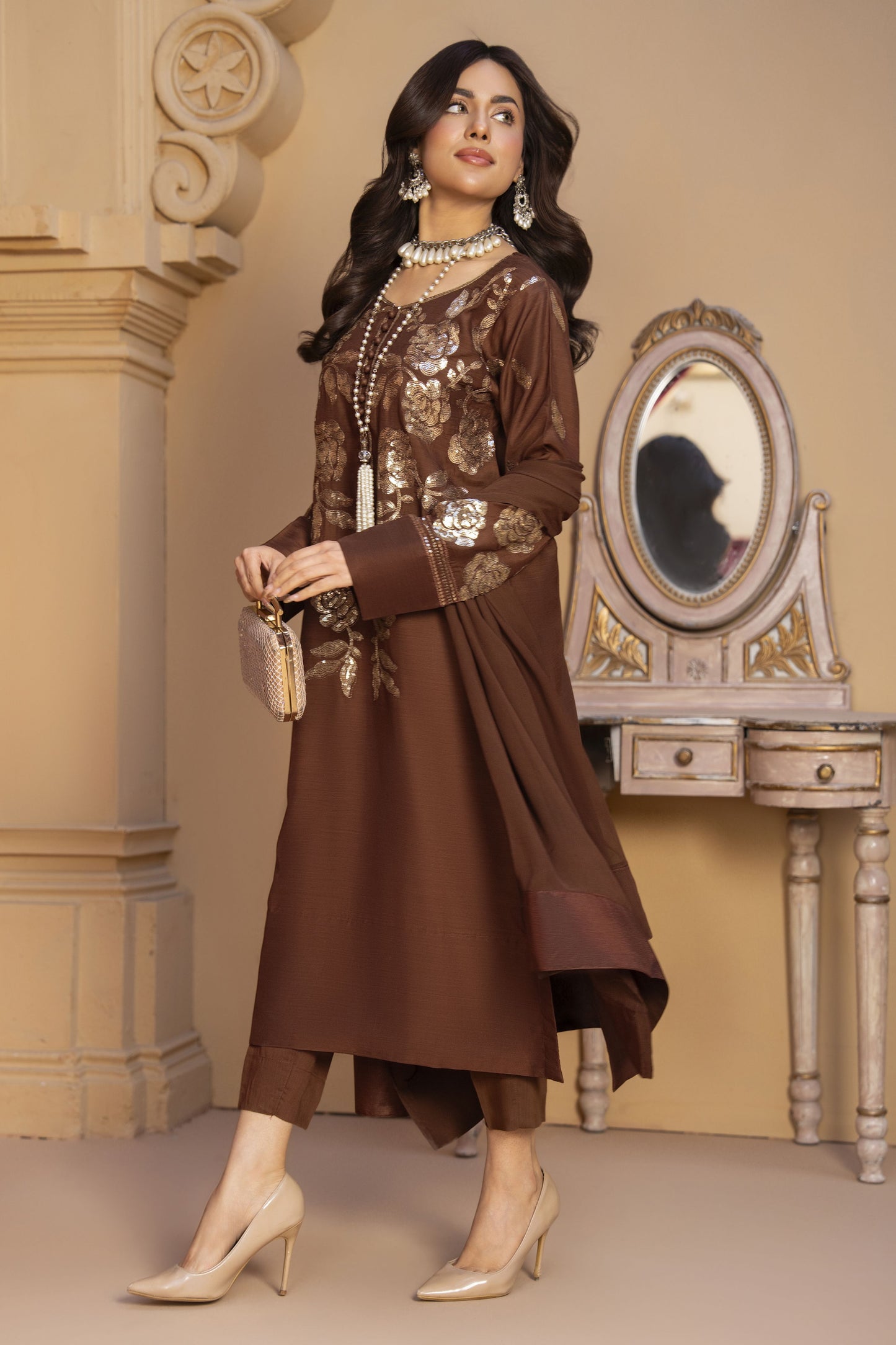 Praise Ready to Wear 3 Pcs Embroidered Dress