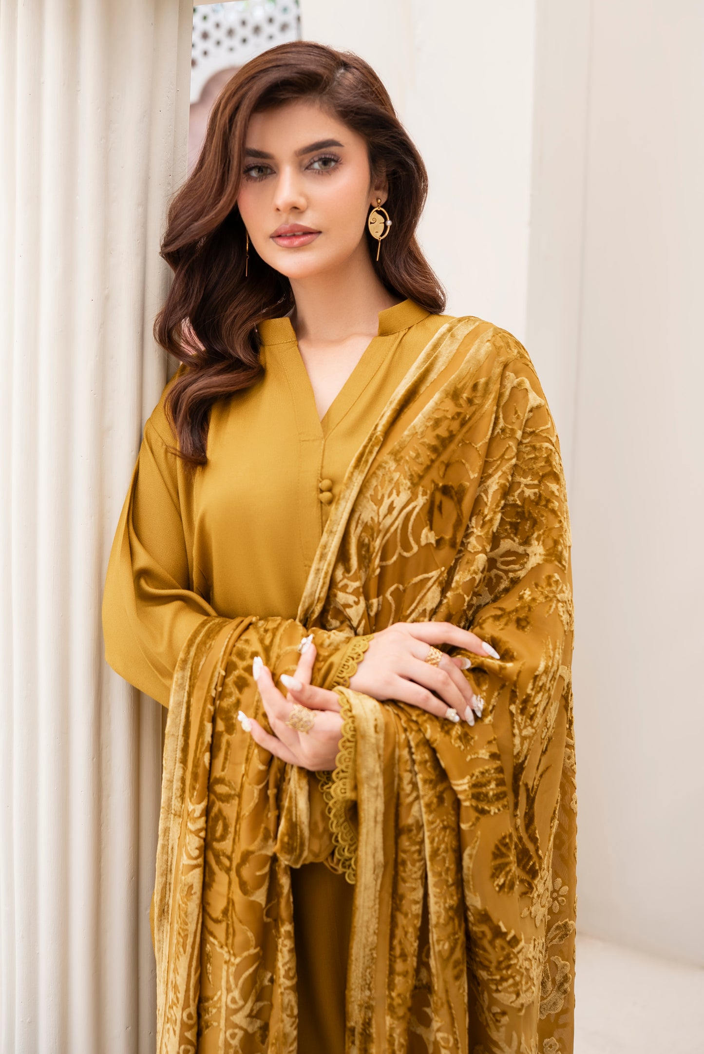 Mustard Palachi Ready to Wear 3 Pcs Dress