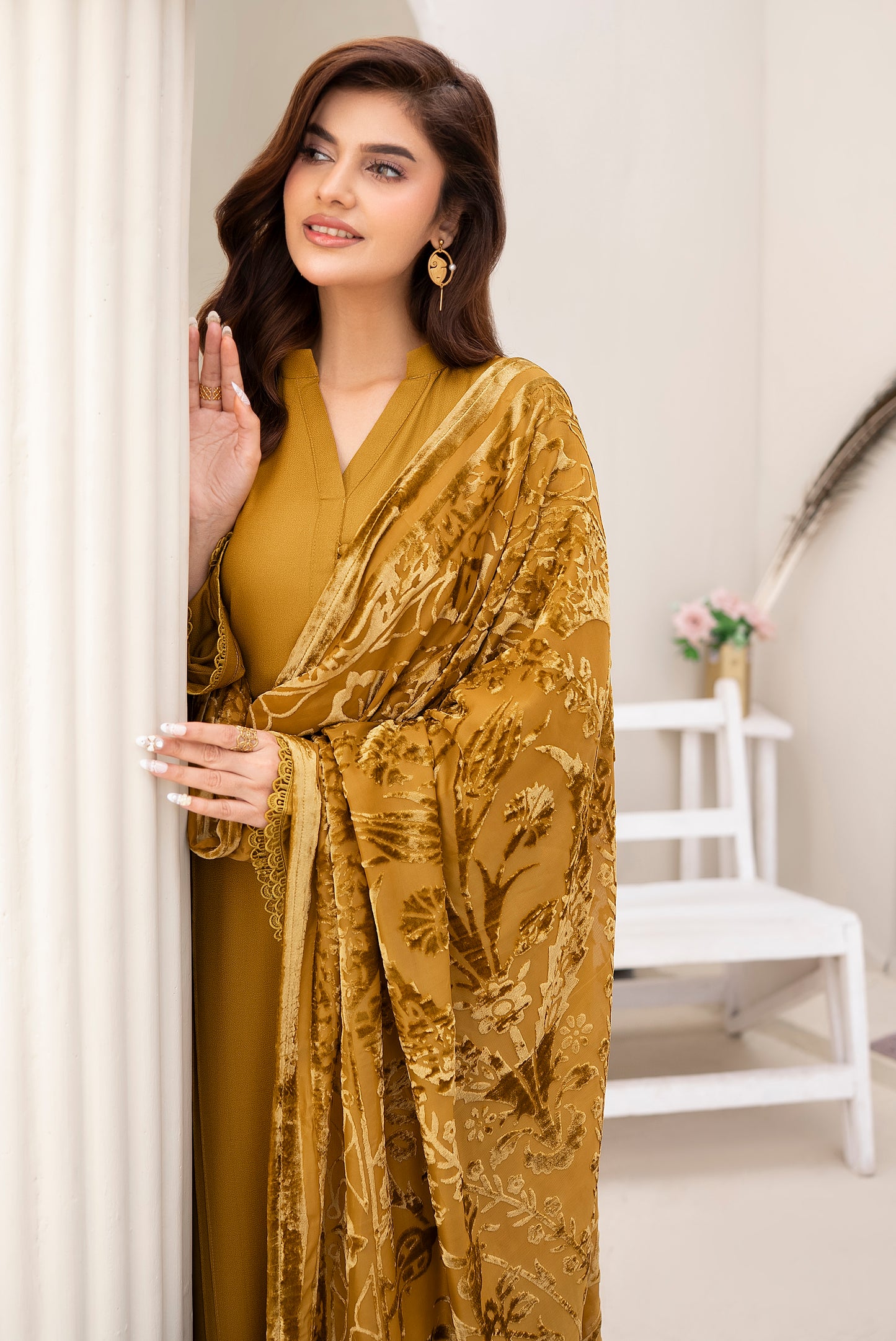 Mustard Palachi Ready to Wear 3 Pcs Dress