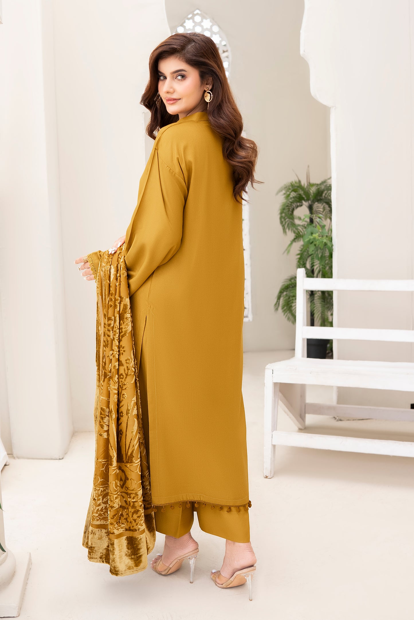 Mustard Palachi Ready to Wear 3 Pcs Dress