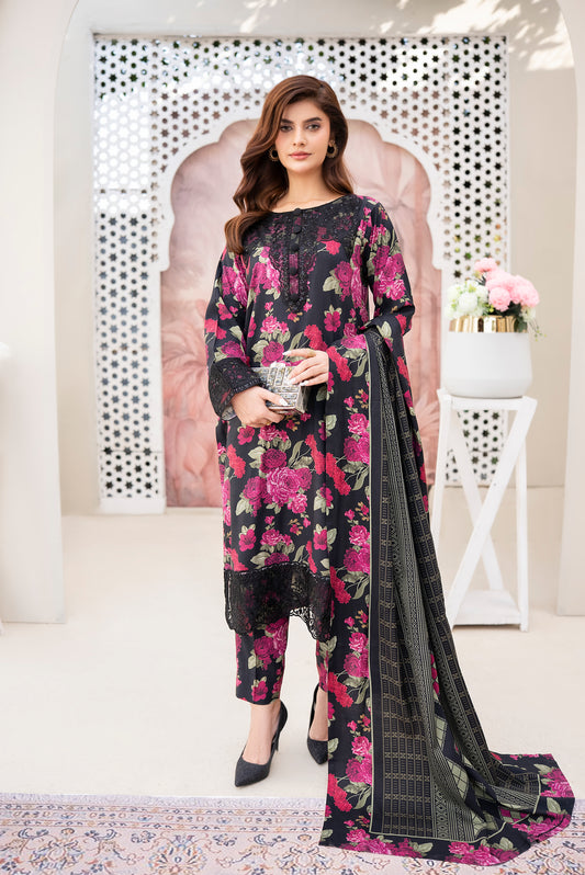 Janat Ready to Wear 3 Pcs winter Embroidered  Dress