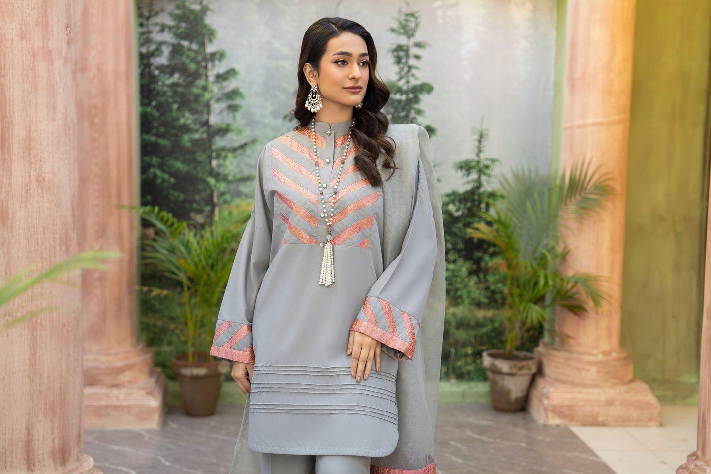 Grey Luxe Ready to Wear 3 Pcs Dress