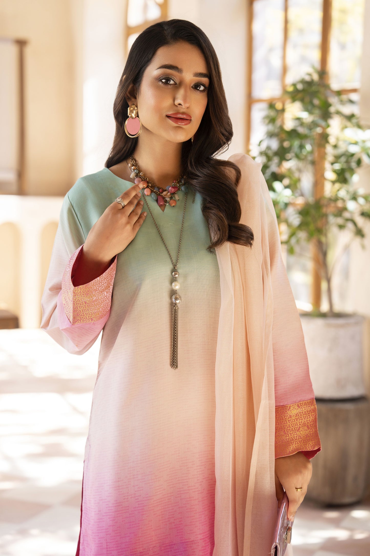 Candy Floss Ready to Wear 3 Pcs Raw Silk Farshi Shalwar Dress