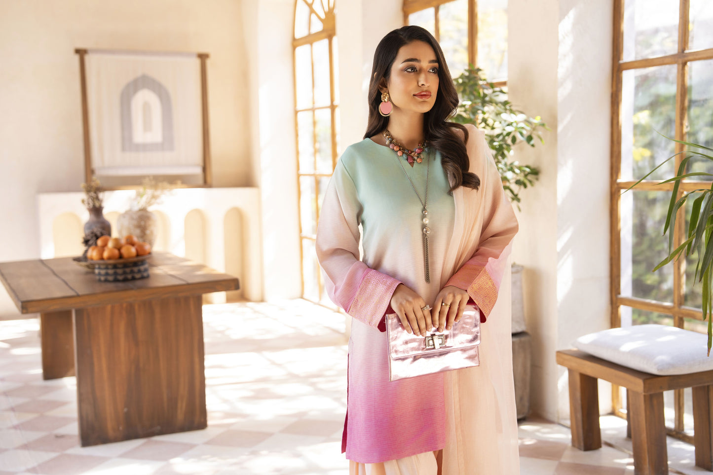 Candy Floss Ready to Wear 3 Pcs Raw Silk Farshi Shalwar Dress