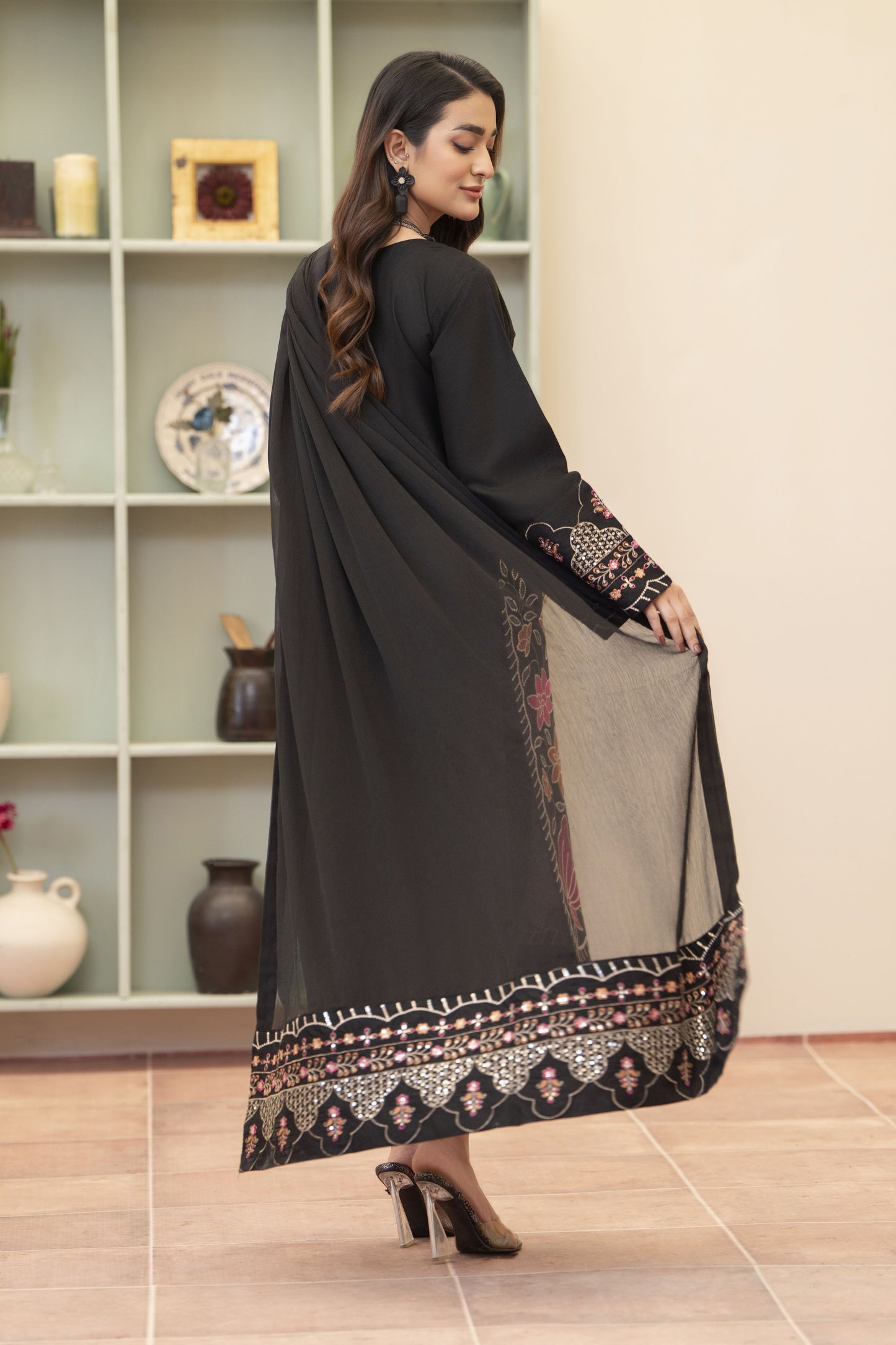 Peony Luxury Ready to Wear 3 Pcs Embroidered Dress