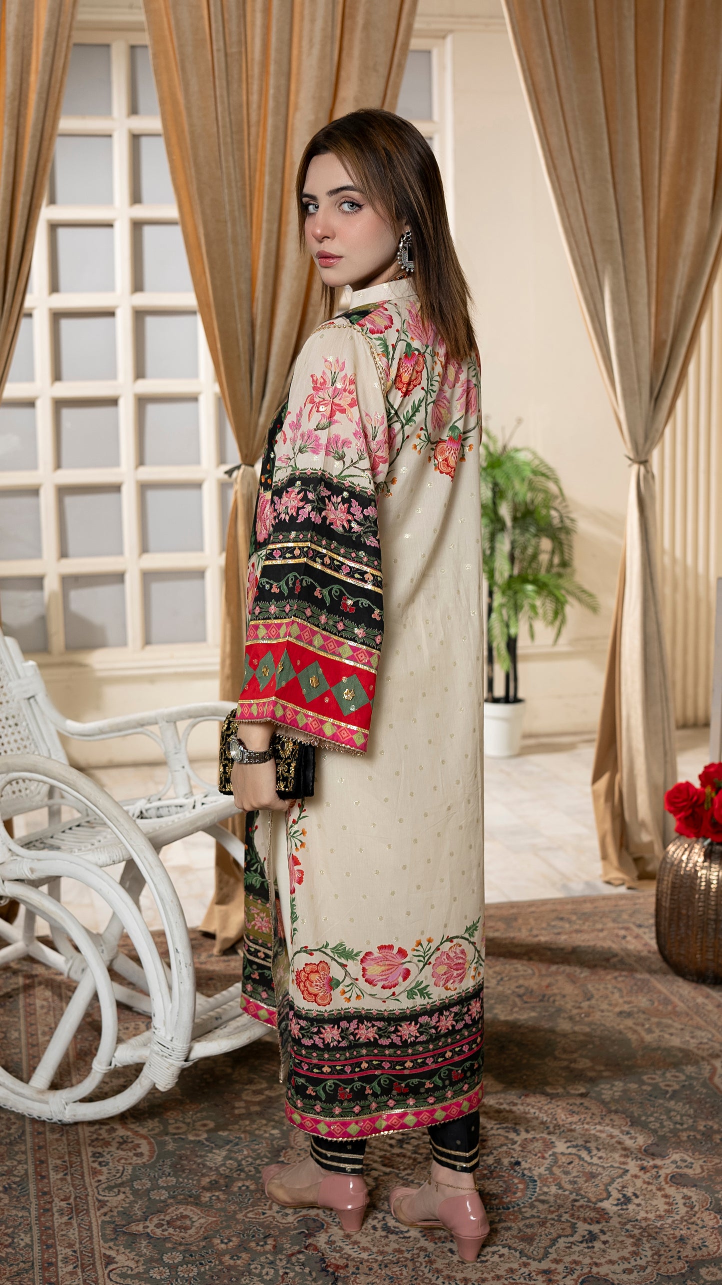 Afsana Luxury Ready to Wear 2 Pcs Embroidered Dress