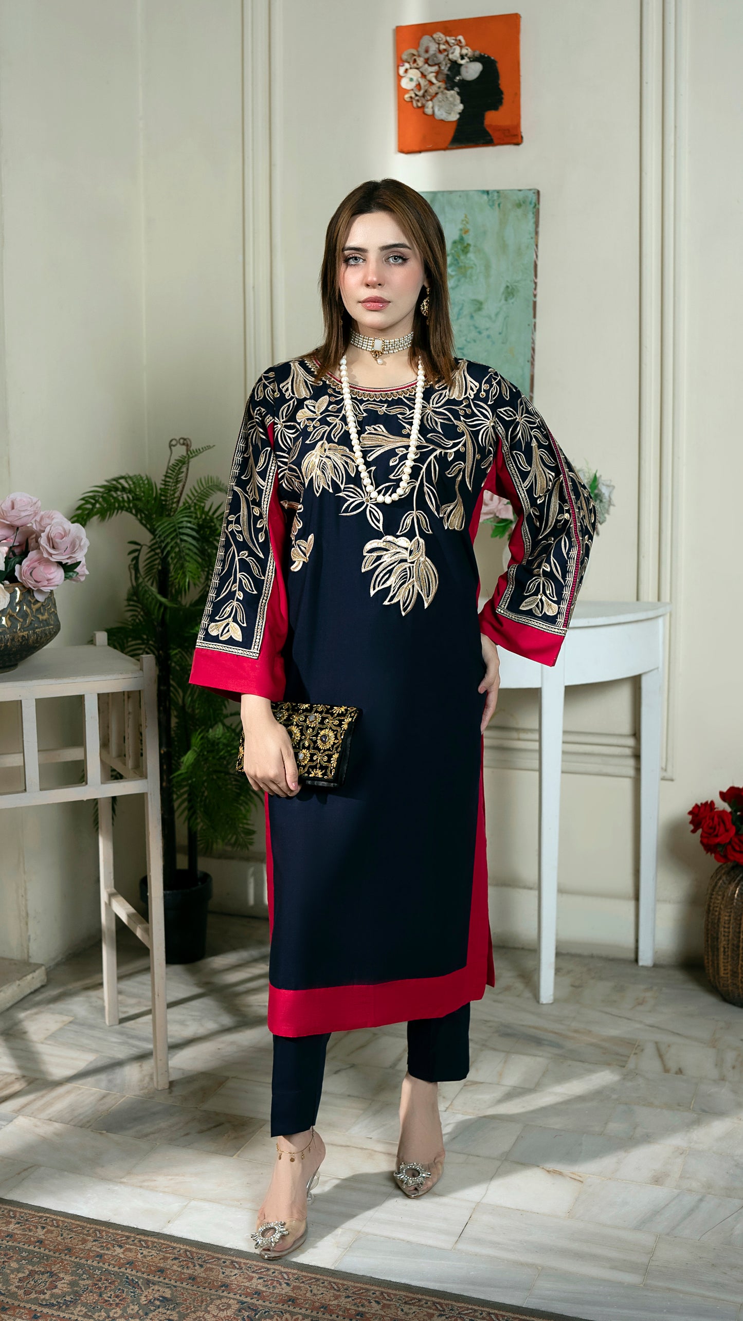 Zobi Ready to Wear 2 Pcs Embroidered Dress
