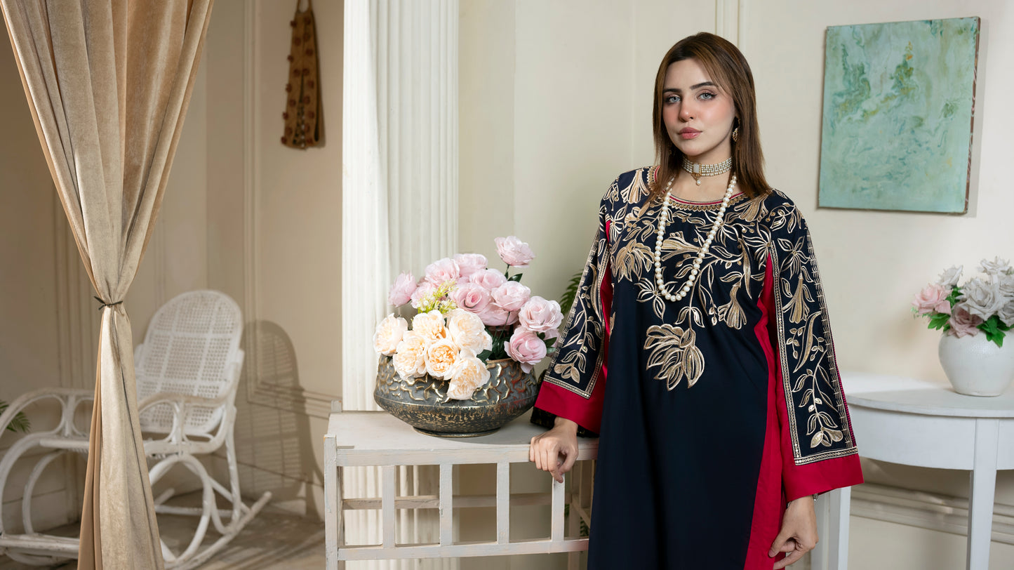 Zobi Ready to Wear 2 Pcs Embroidered Dress