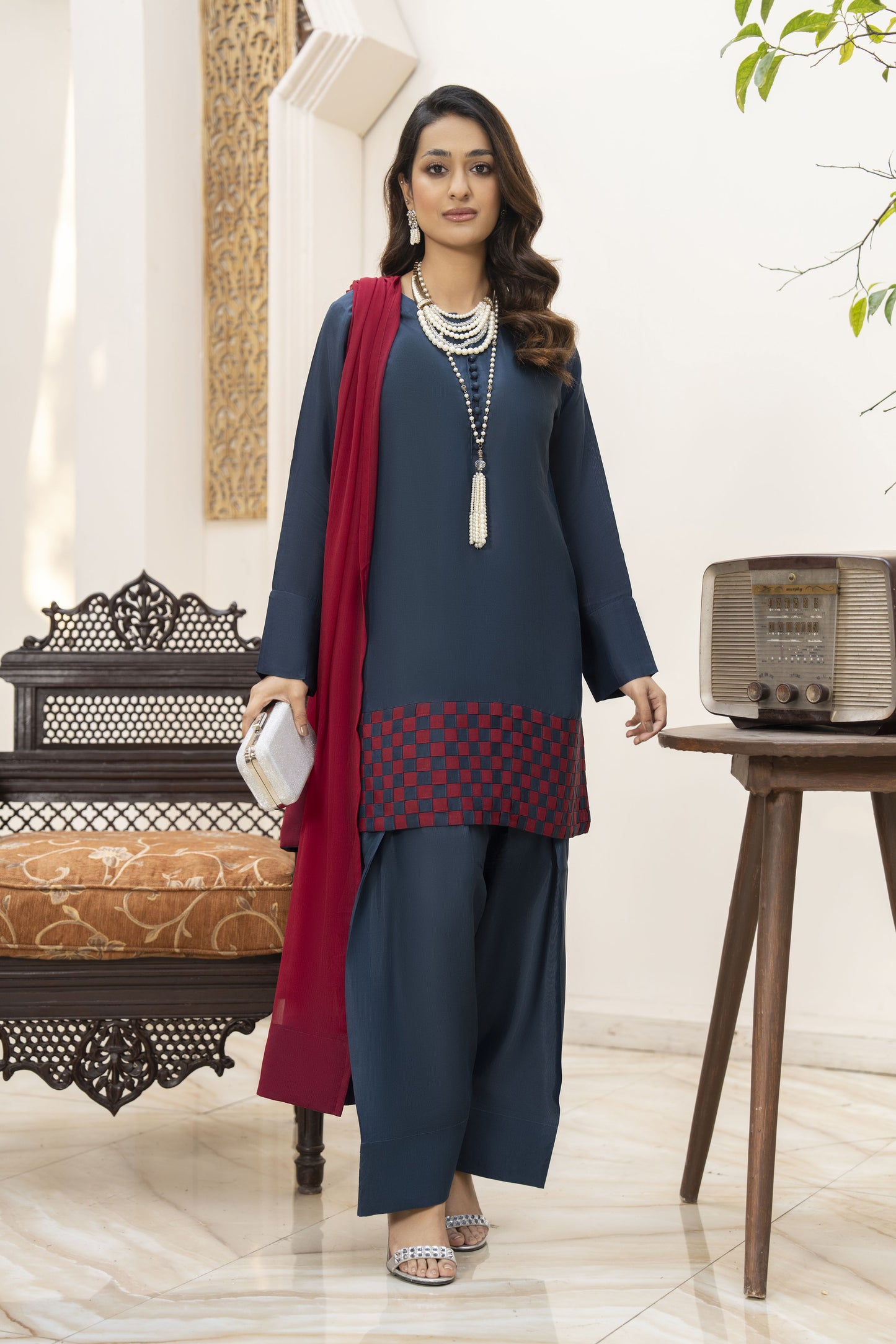 Saanvi Ready to Wear 3 Pcs Raw Silk Dress