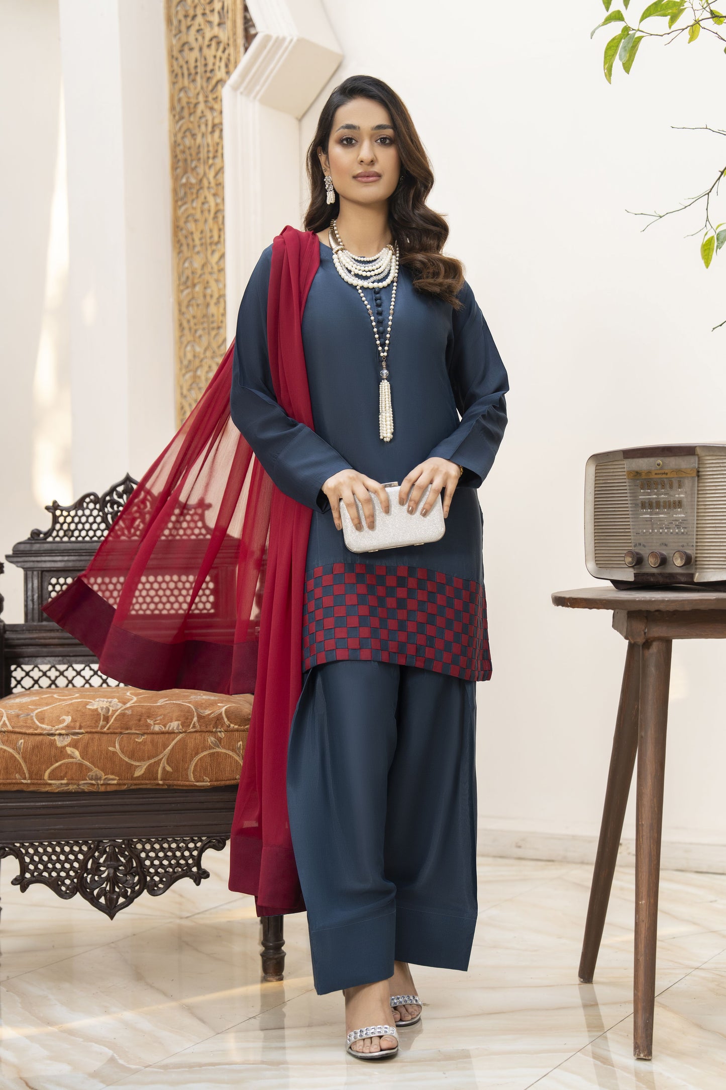 Saanvi Ready to Wear 3 Pcs Raw Silk Dress