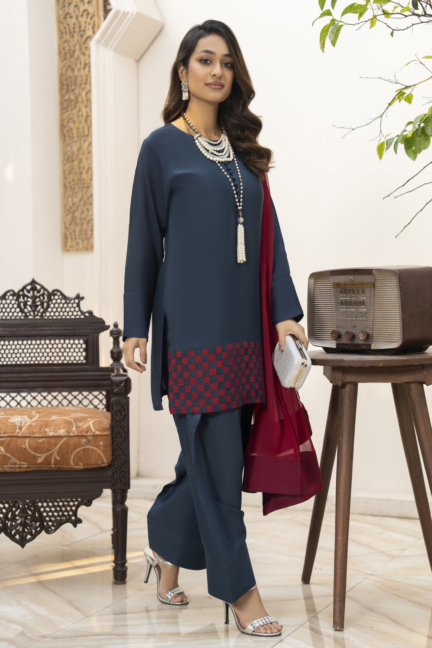 Saanvi Ready to Wear 3 Pcs Raw Silk Dress