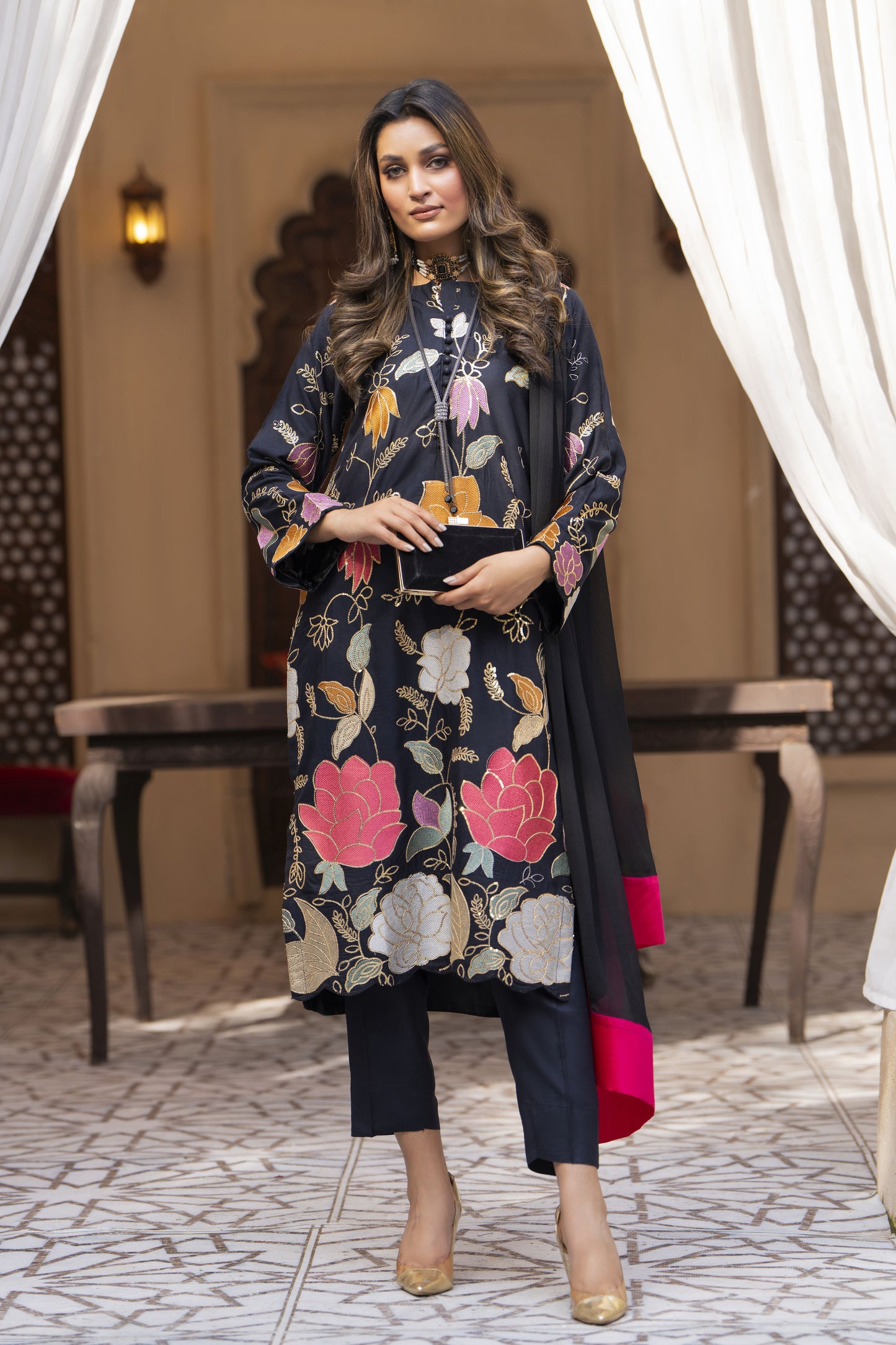 Nubahar Ready to Wear 3 Pcs Embroidered Dress