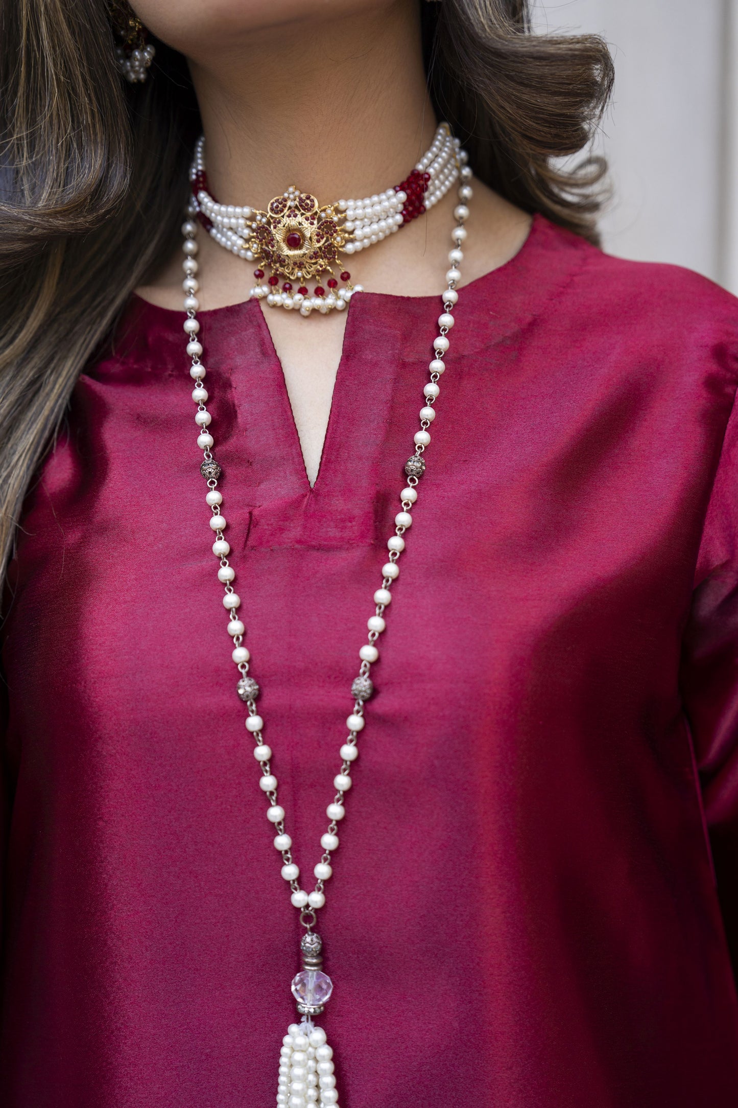 Rosy Glass Silk Ready to Wear 3 Pcs Farshi Shalwar Dress