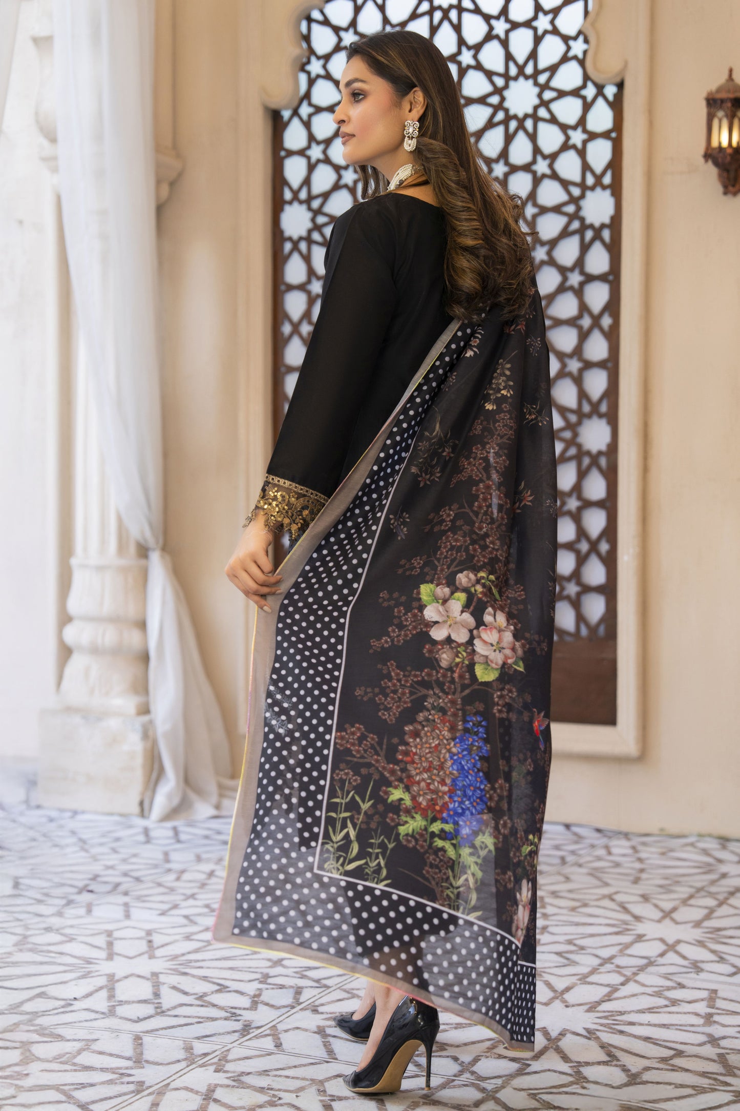 Black Gold Ready to Wear 3 Pcs Embroidered Dress