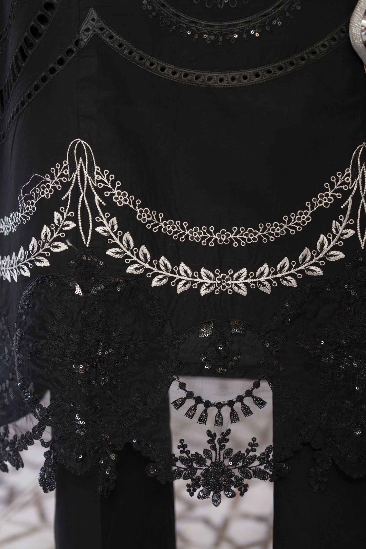 Black Gold Ready to Wear 3 Pcs Embroidered Dress