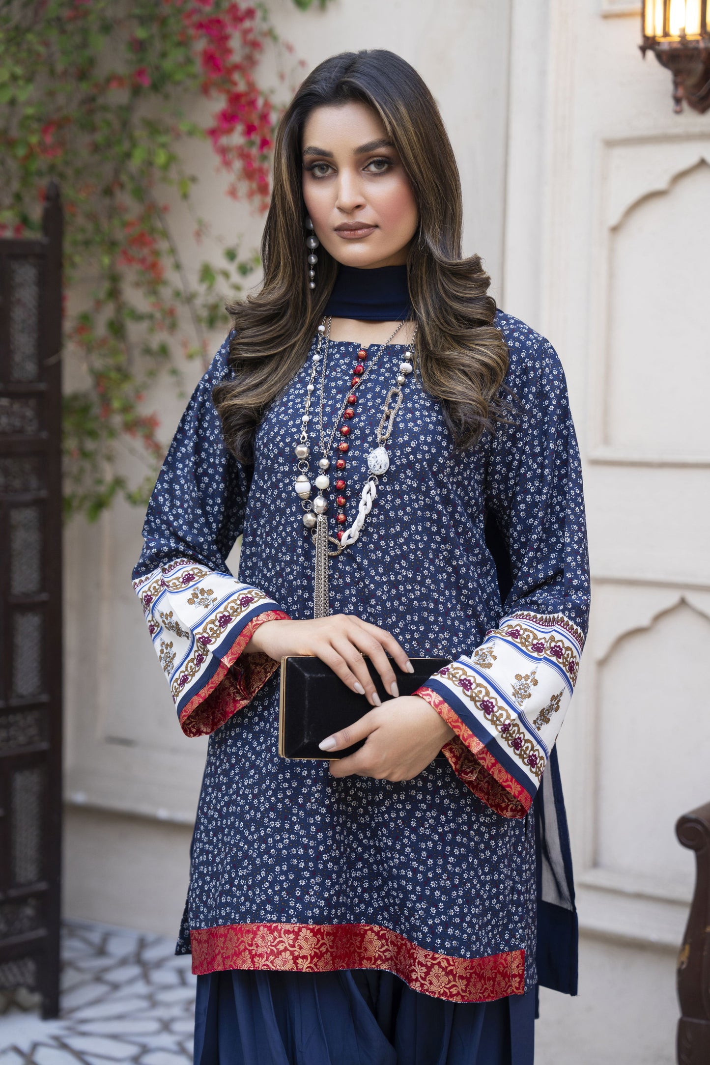 Navy Classic Ready to Wear 3 Pcs Farshi Shalwar Dress