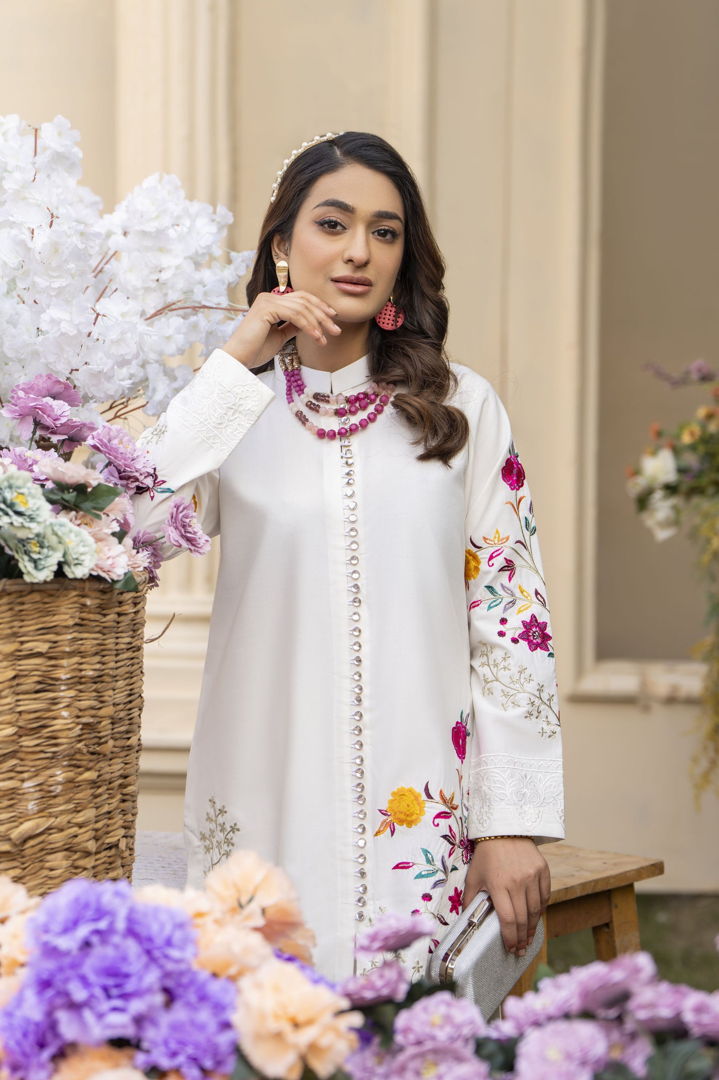 Flora Ready to Wear 2 Pcs Embroidered Dress