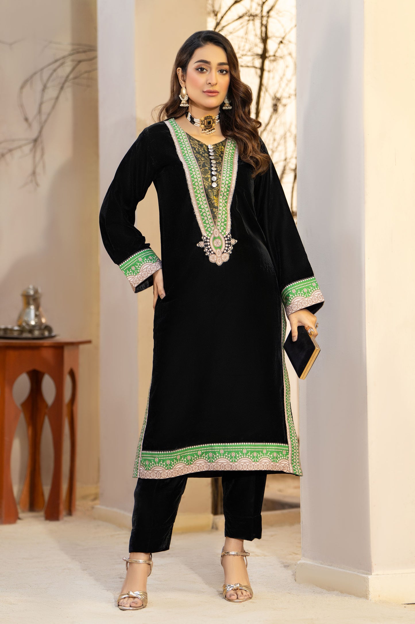 Marjan Velvet Ready to Wear 2 Pcs Dress