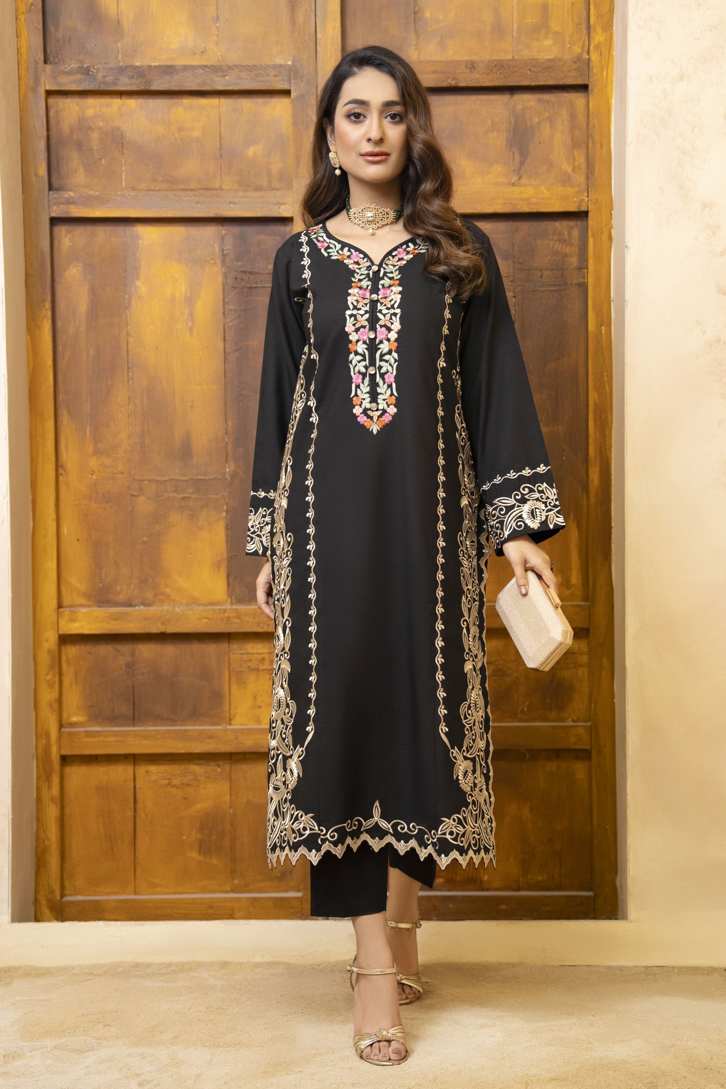 Afreen Luxury Ready to Wear 2 Pcs Embroidered Dress