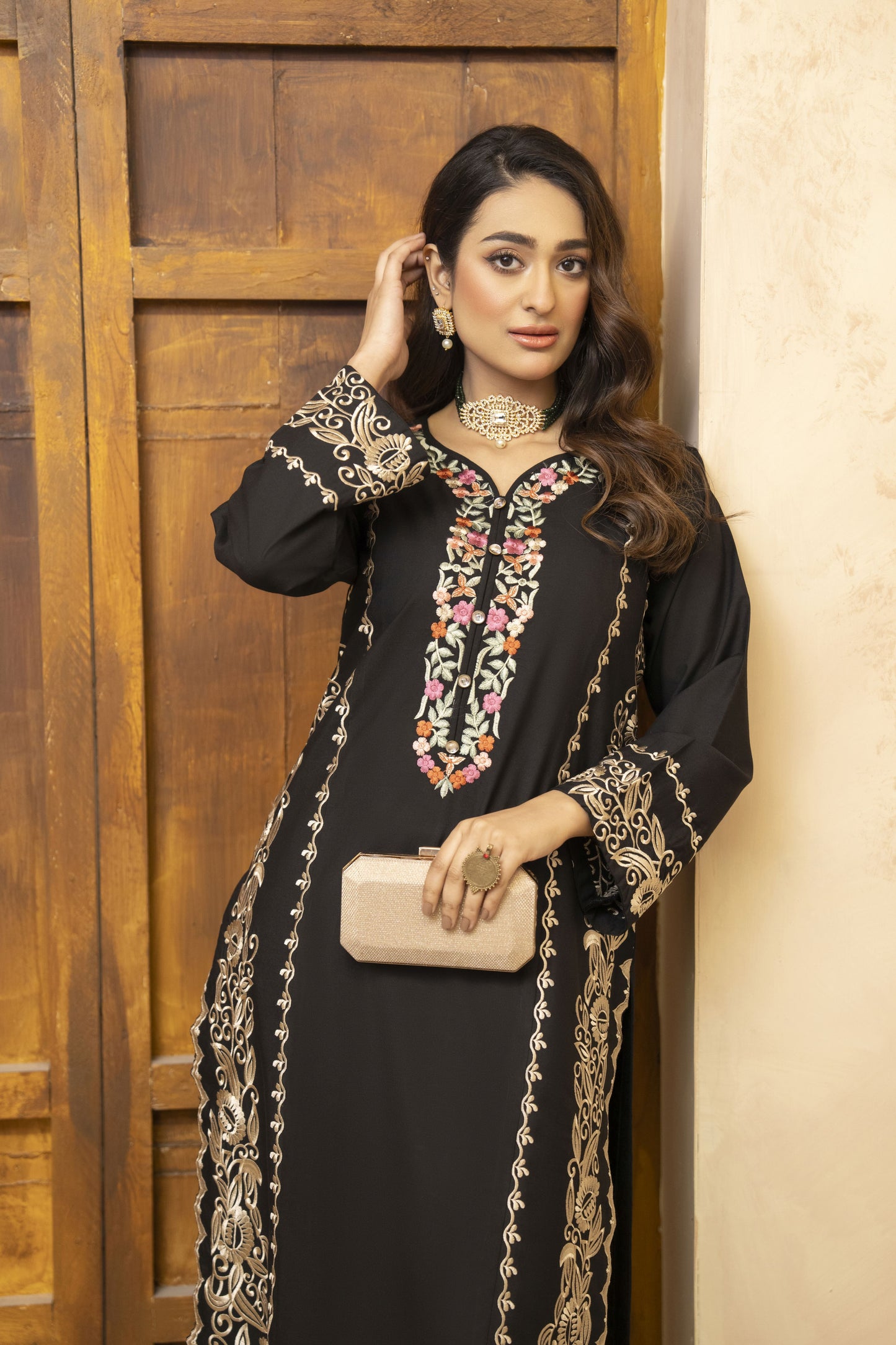 Afreen Luxury Ready to Wear 2 Pcs Embroidered Dress