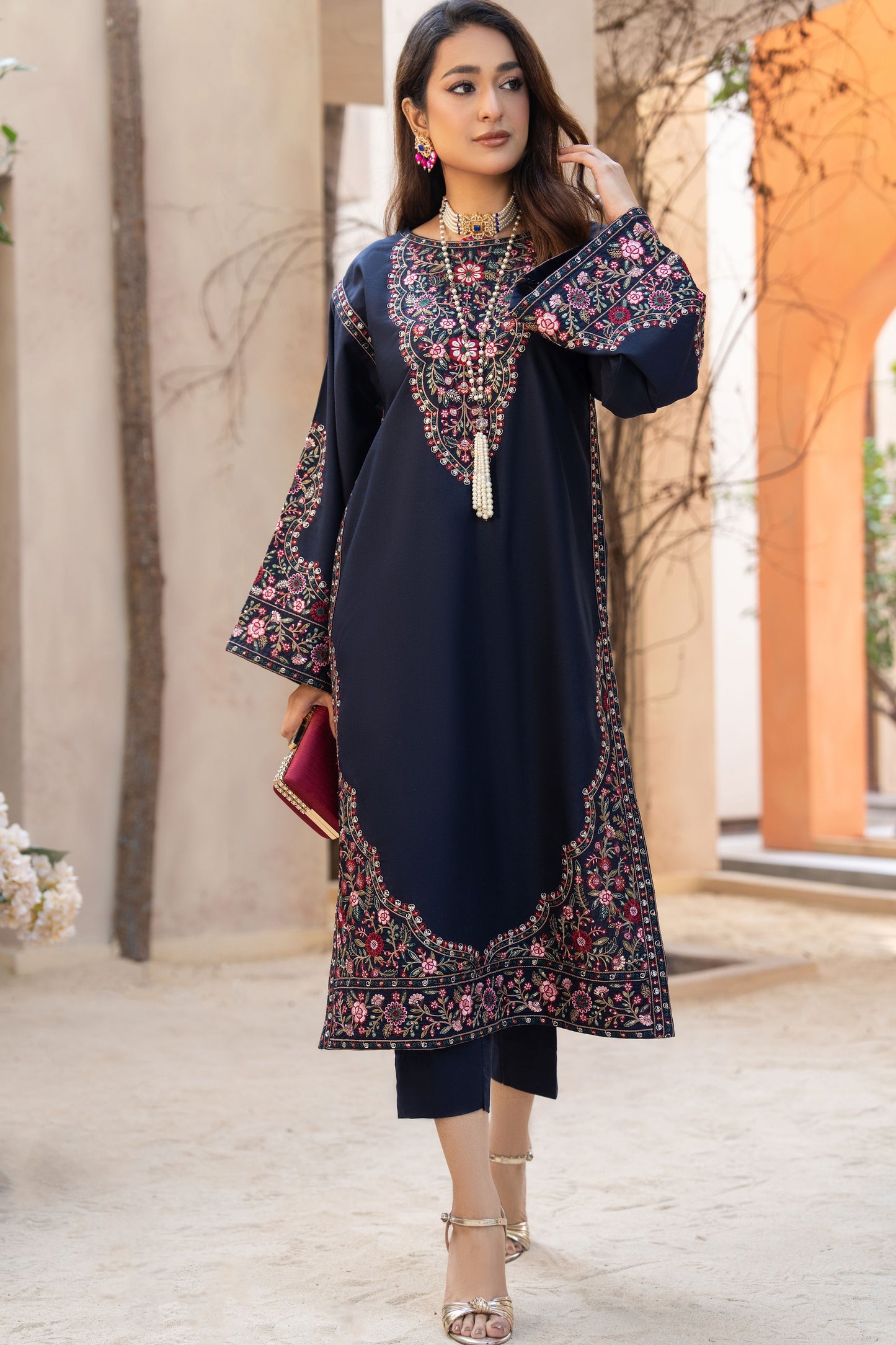 Haya Luxury Ready to Wear 2 Pcs Embroidered Dress