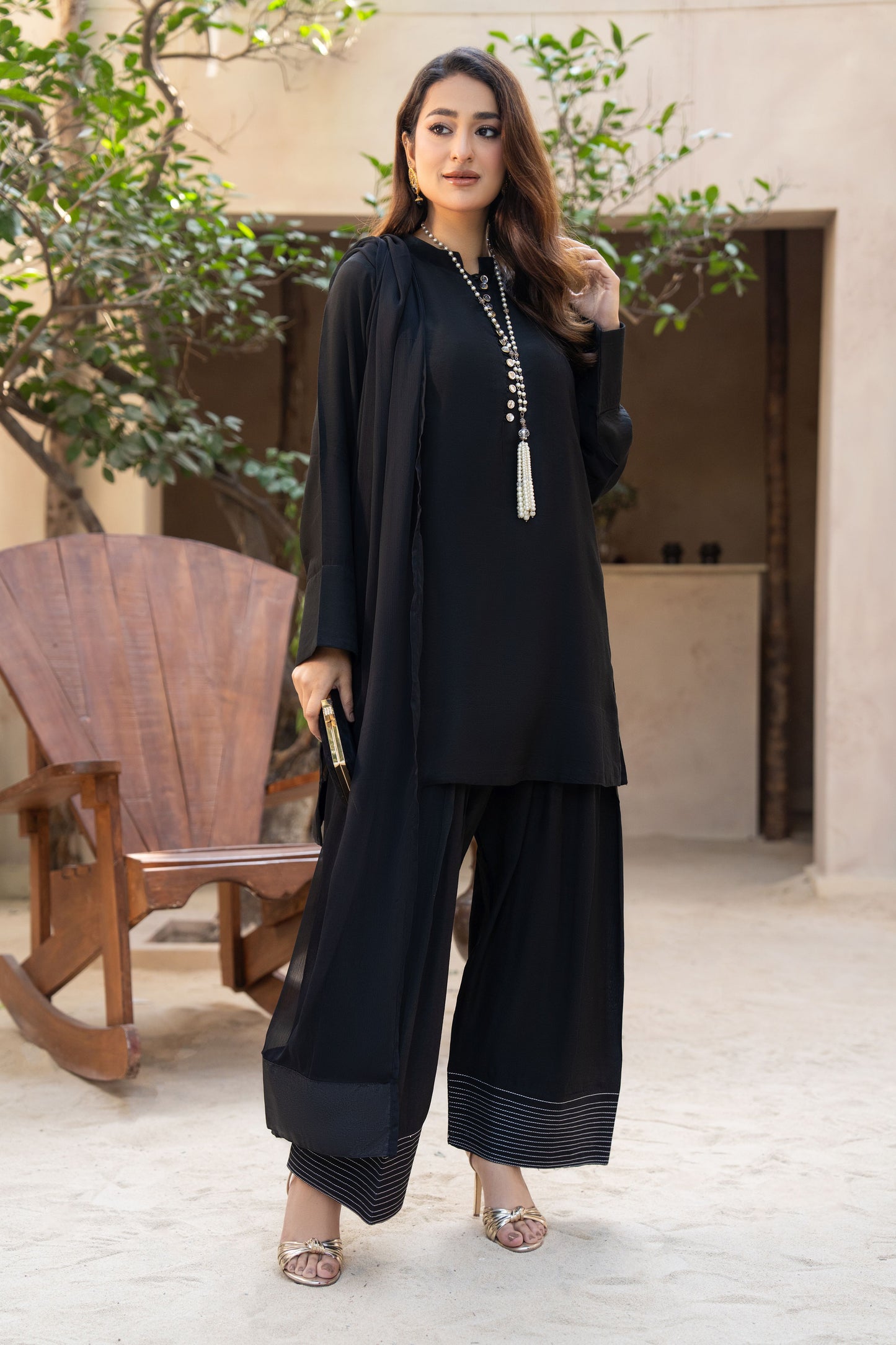 Tahzeeb Luxury 3 Pcs Raw Silk Dress