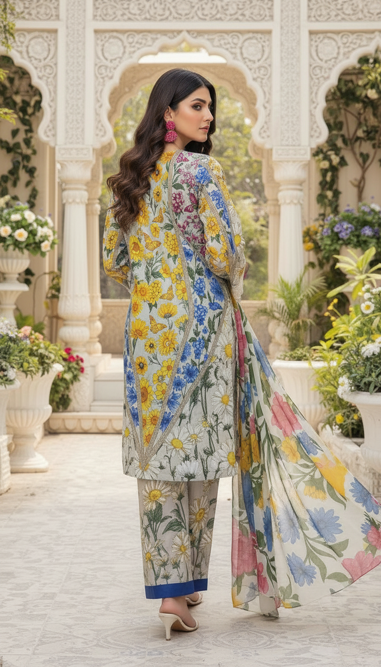 Zaina Ready to Wear 3 Pcs Embroidered Dress