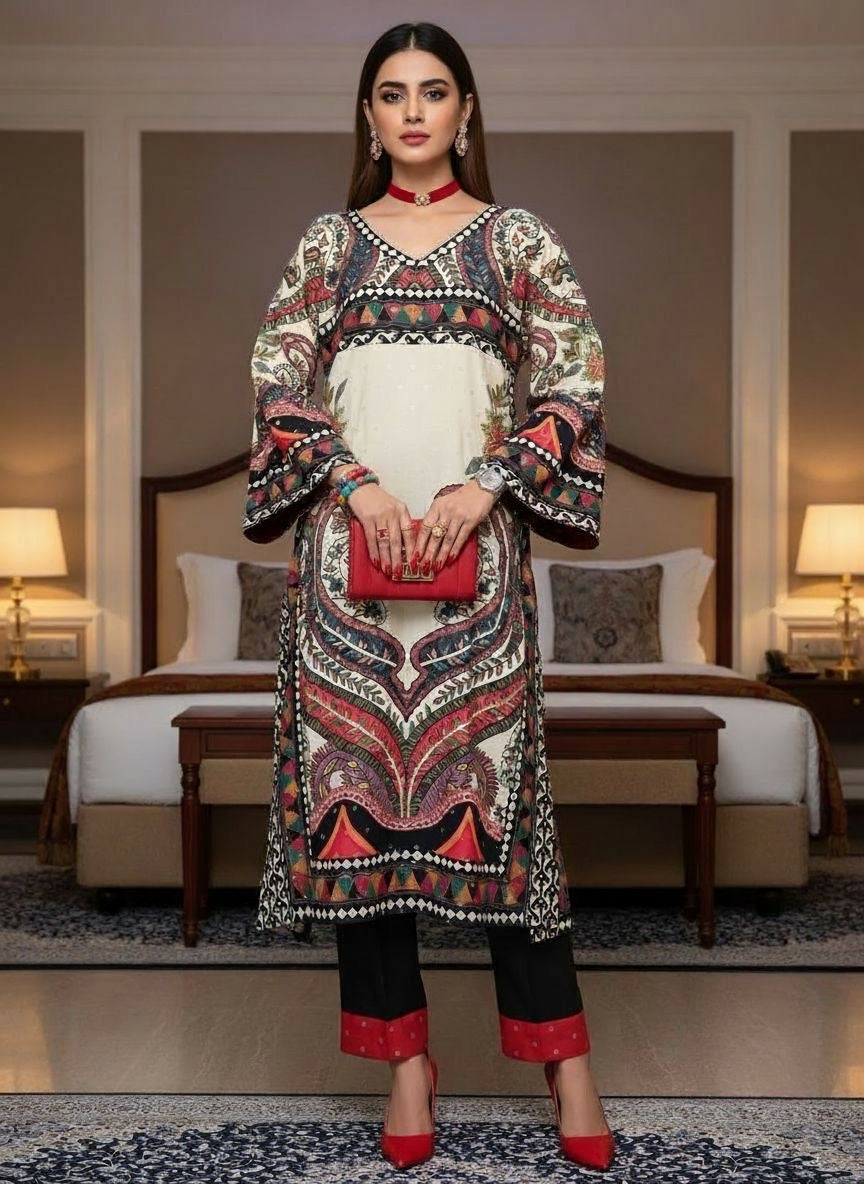 Kaza Ready to Wear 2 Pcs Kaftan Dress