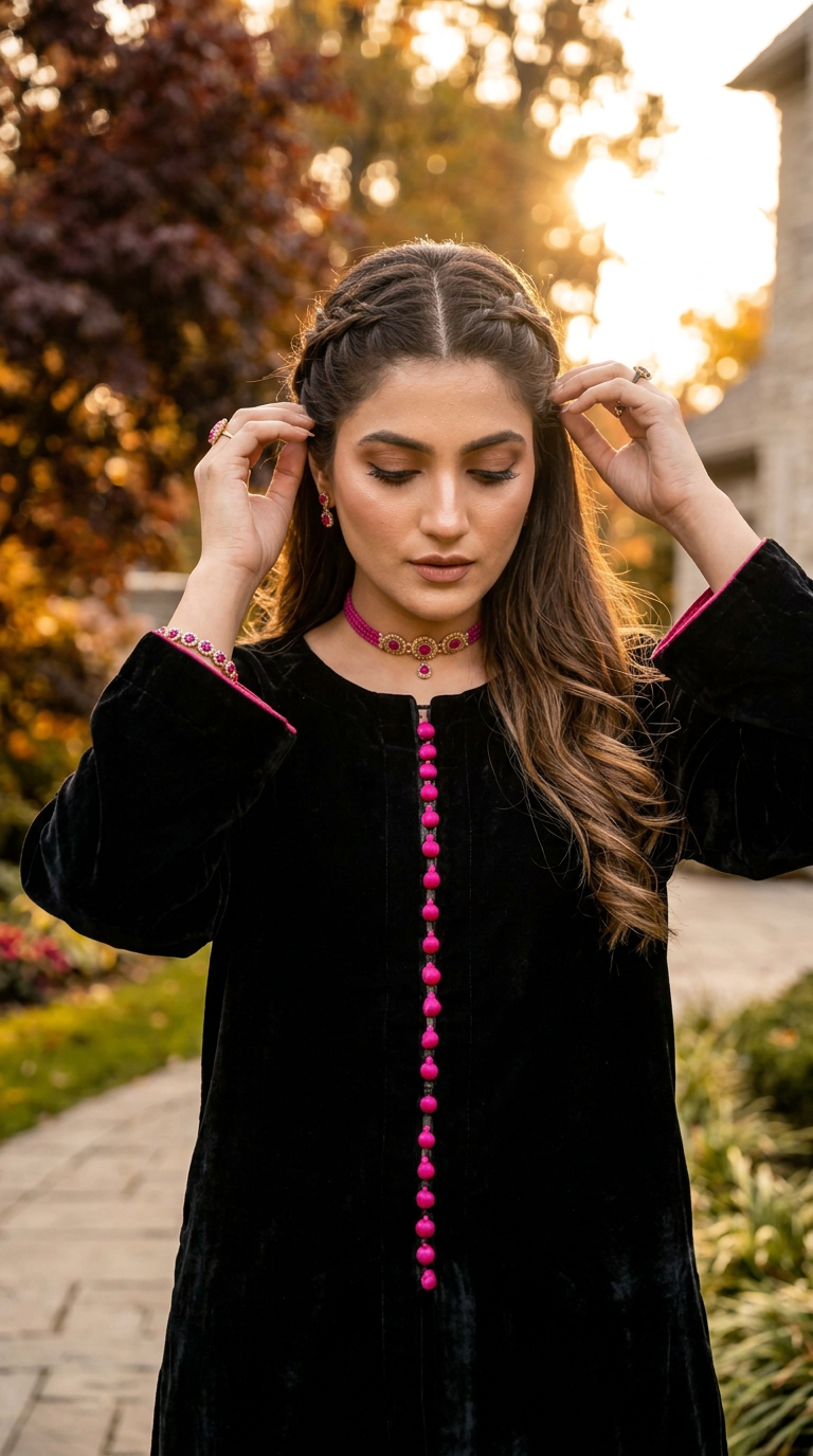 Kate Black Velvet Co ord Set