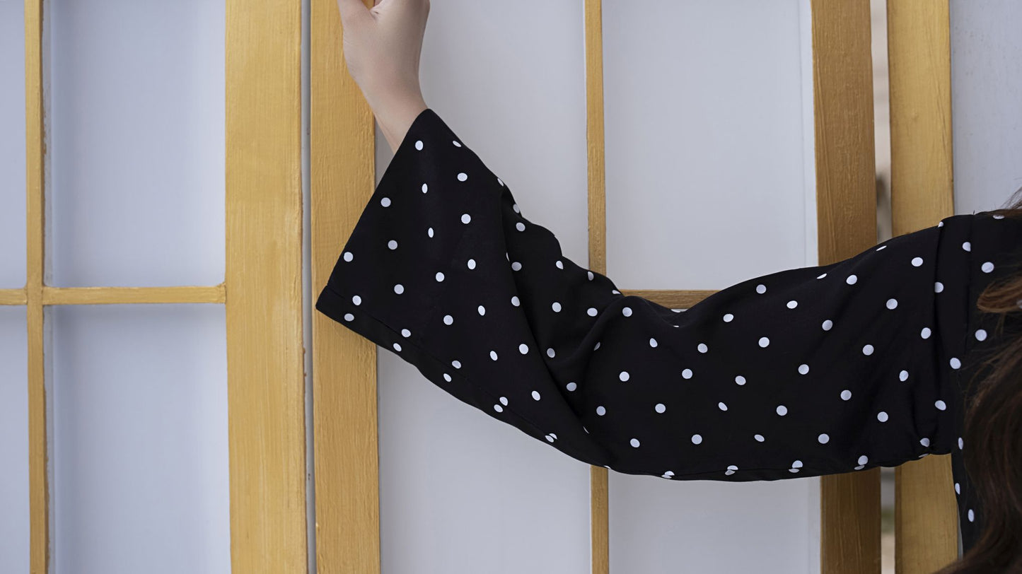 Black Polka Dots Ready to Wear 2 Pcs Dress