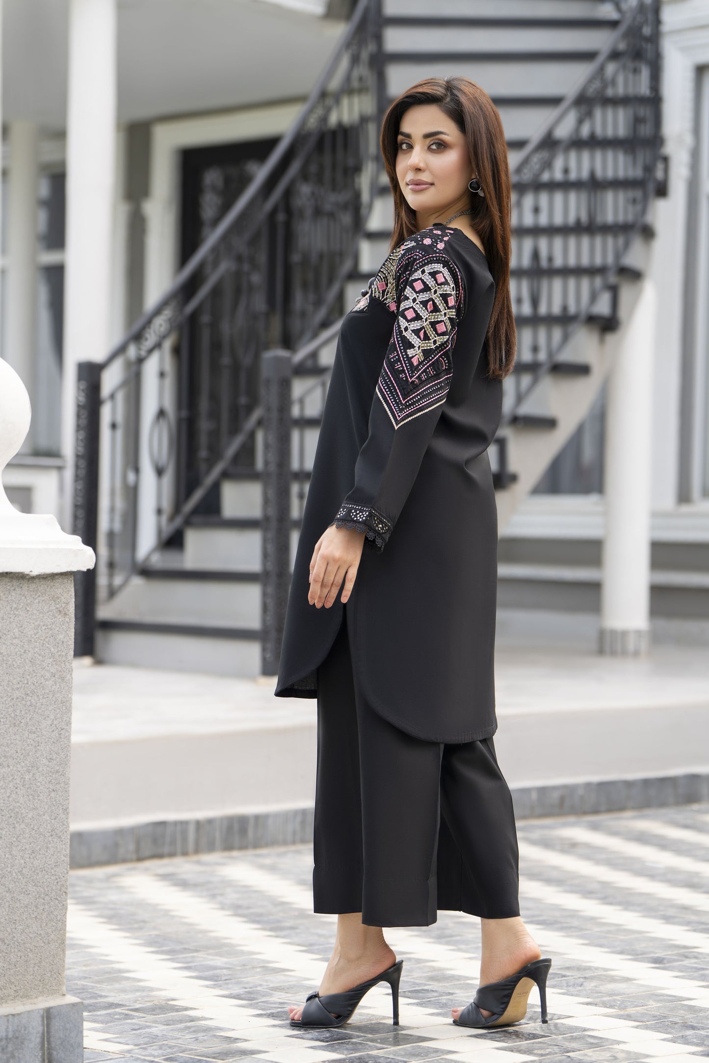 Black Pearl Ready to Wear 2 Pcs Embroidered Dress