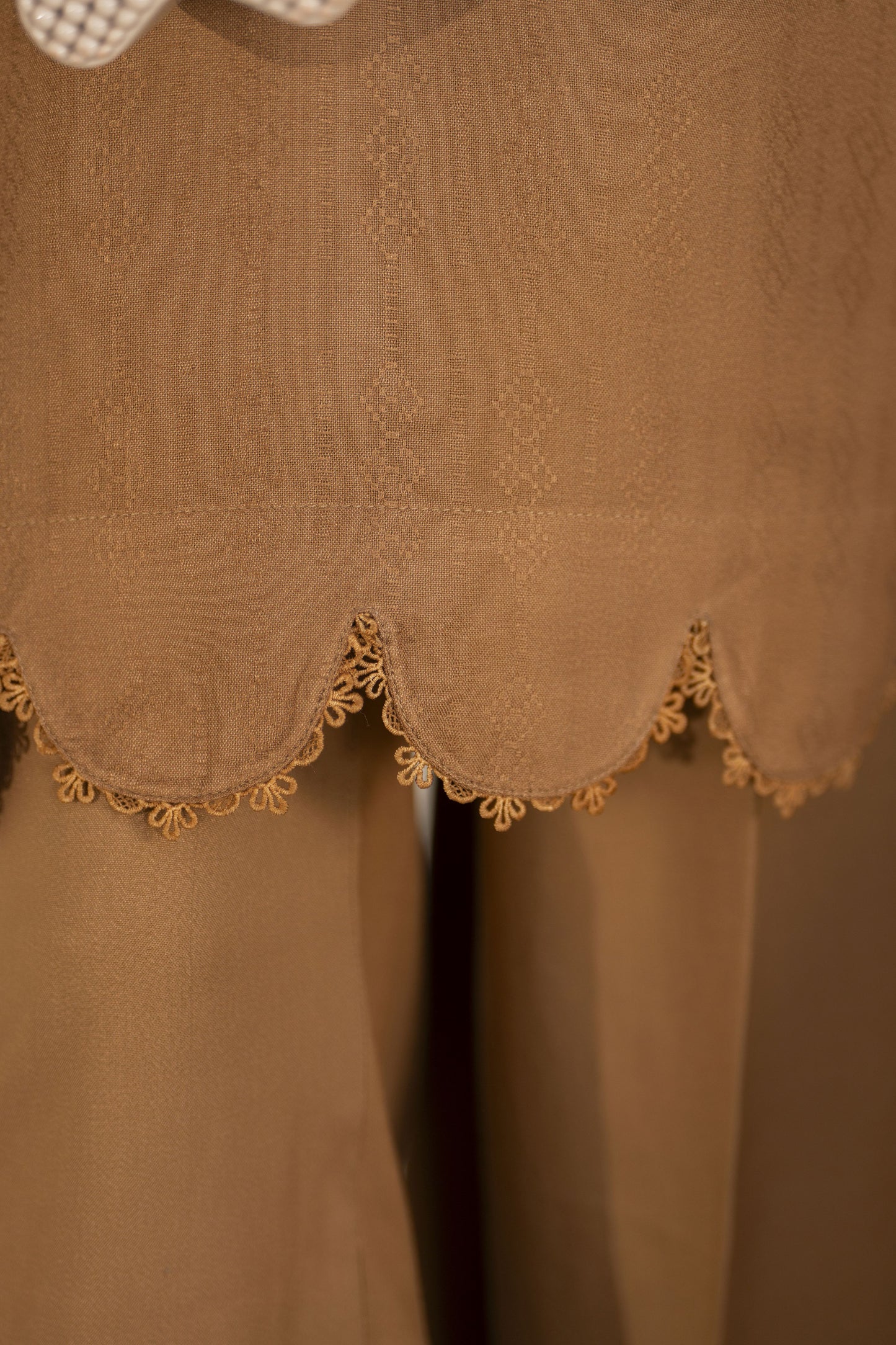 Caramel Pashmina Shawl Ready to Wear 3 Pcs Dress