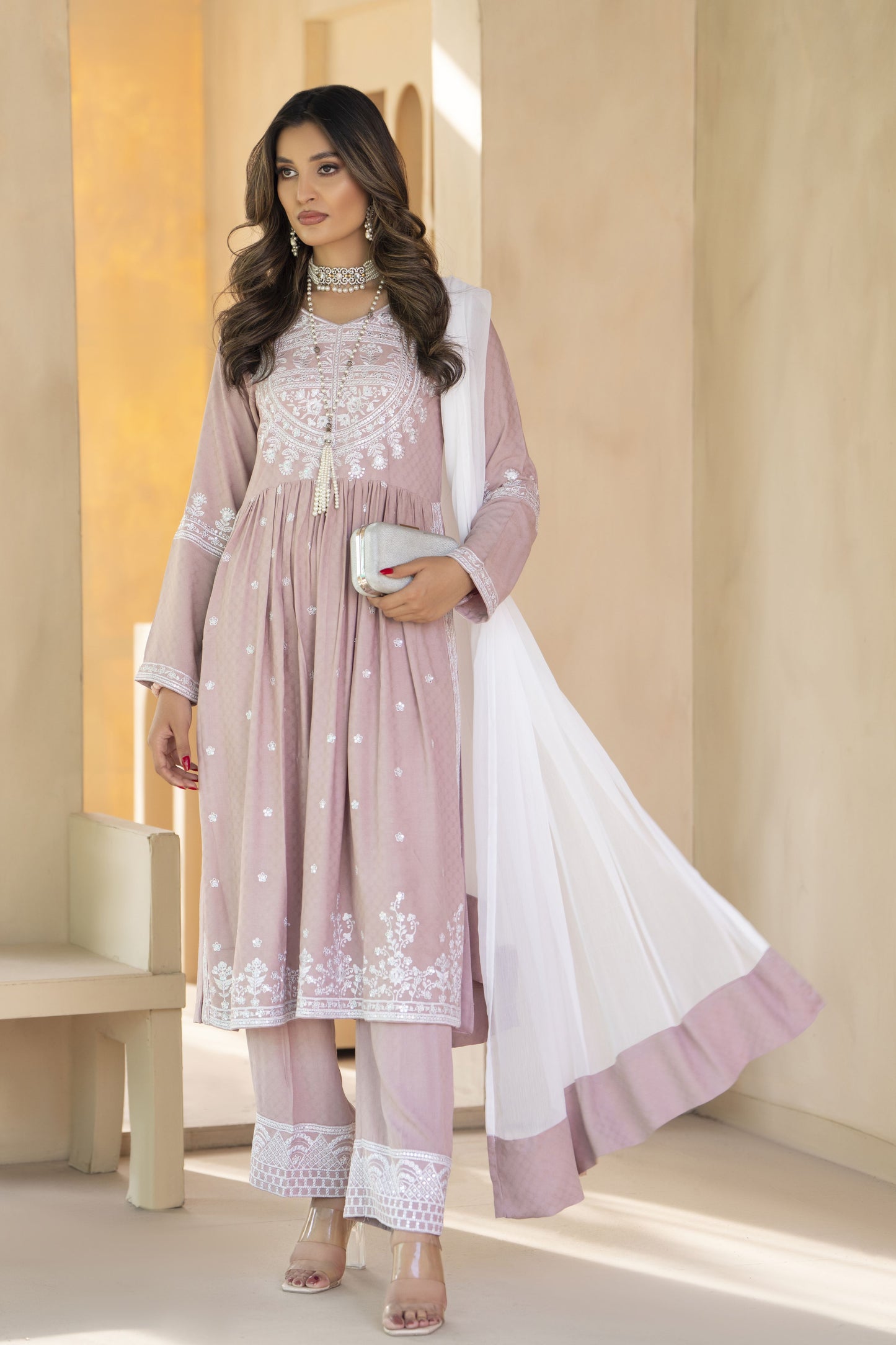 Anarkali Ready to Wear 3 Pcs Embroidered Dress