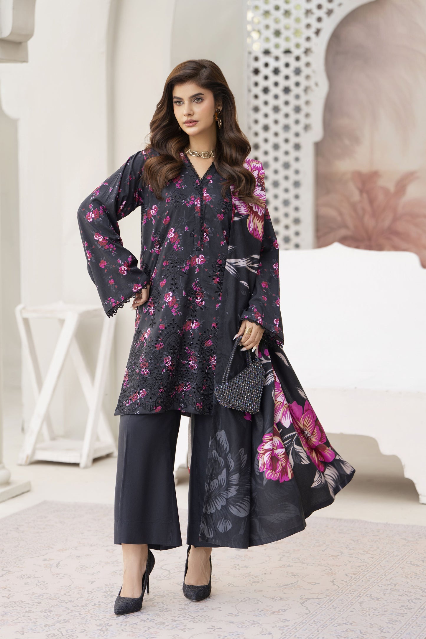 Nova Ready to Wear 3 Pcs Embroidered Dress