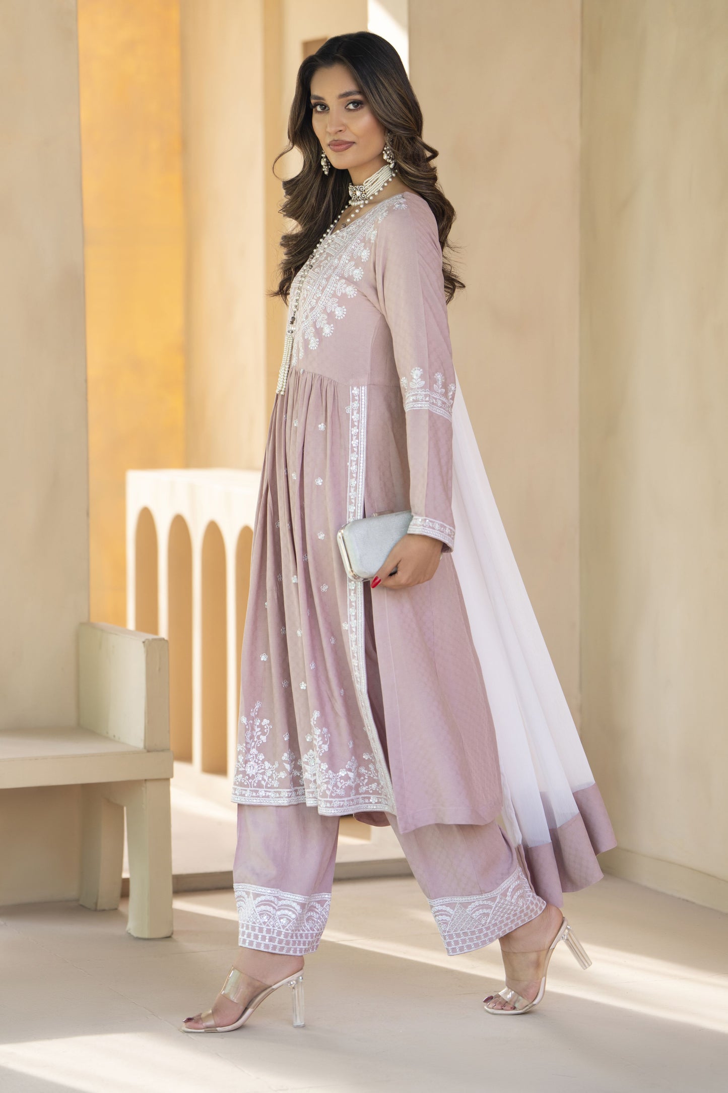 Anarkali Ready to Wear 3 Pcs Embroidered Dress