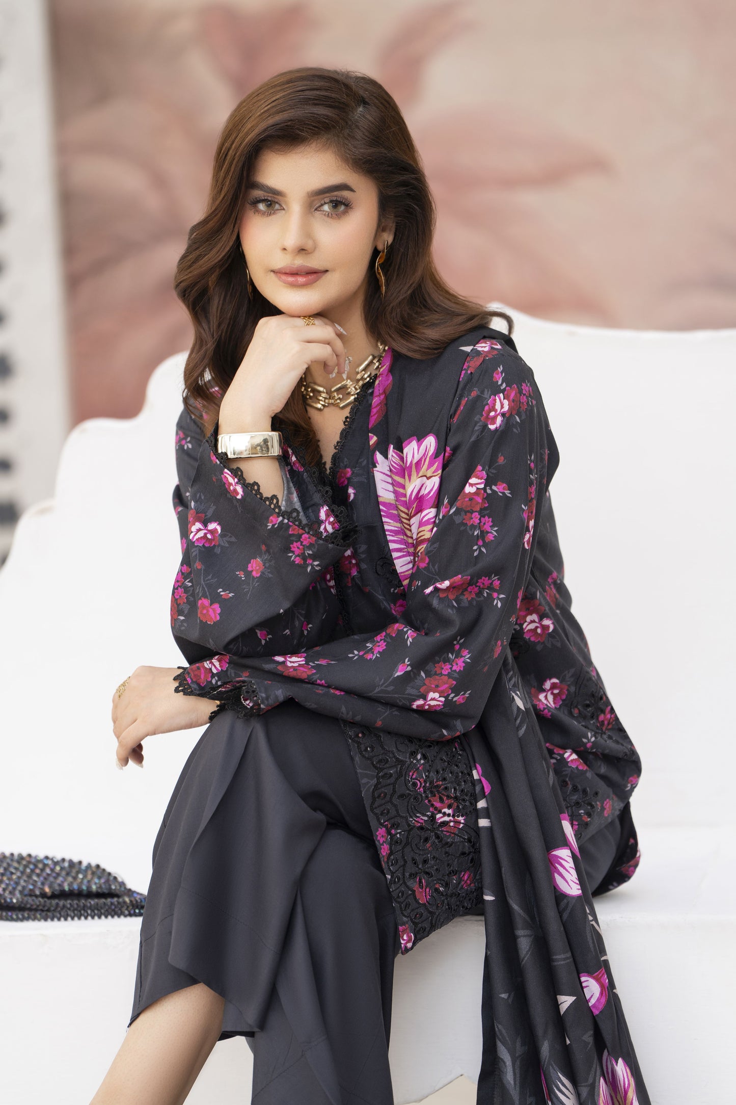 Nova Ready to Wear 3 Pcs Embroidered Dress