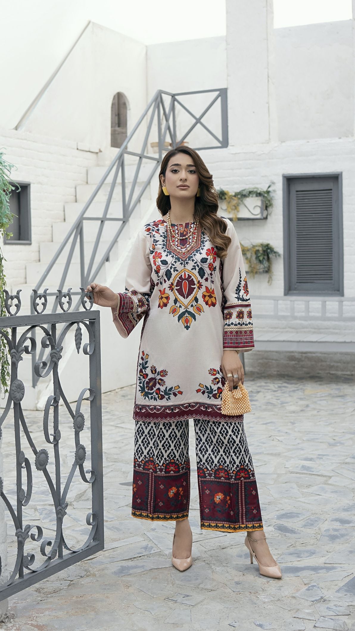 Ajrak Print Ready to Wear 2 Pcs Dress
