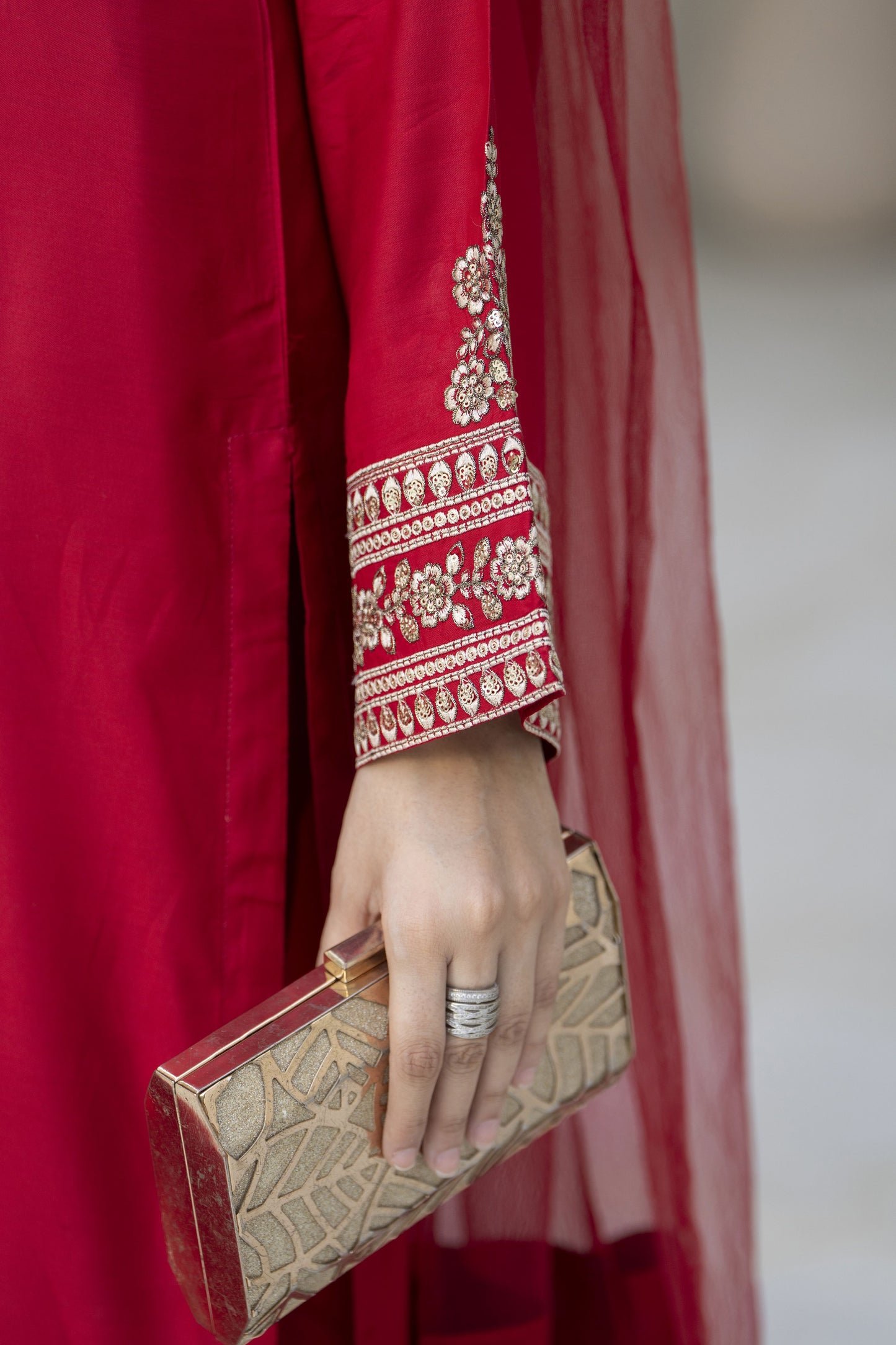 Rangeen Ready to Wear 3 Pcs Raw Silk Embroidered Dress