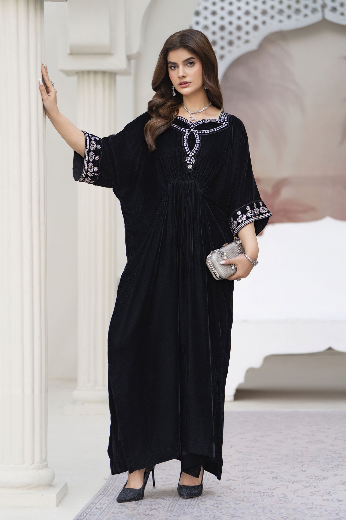 Bera Ready to wear 2 Pcs  Velvet Embroidered Kaftan