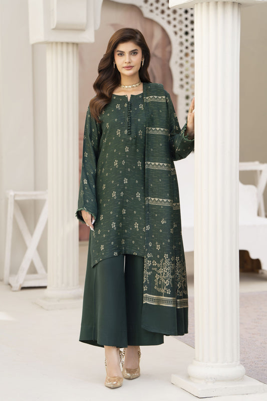 Green Star Ready to Wear 3 Pcs Wool Dress