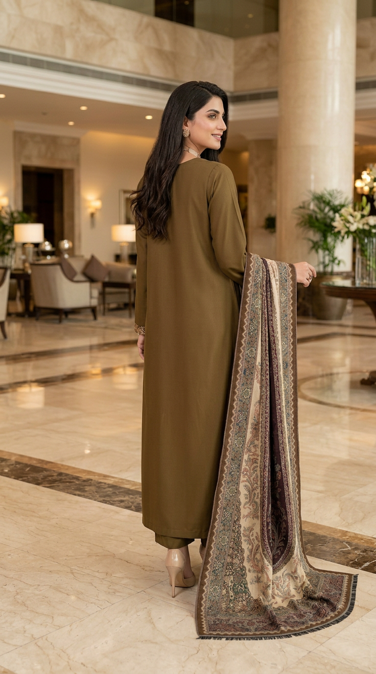 Sattrangi Kani shawl Ready to Wear 3 Pcs Marina Dress