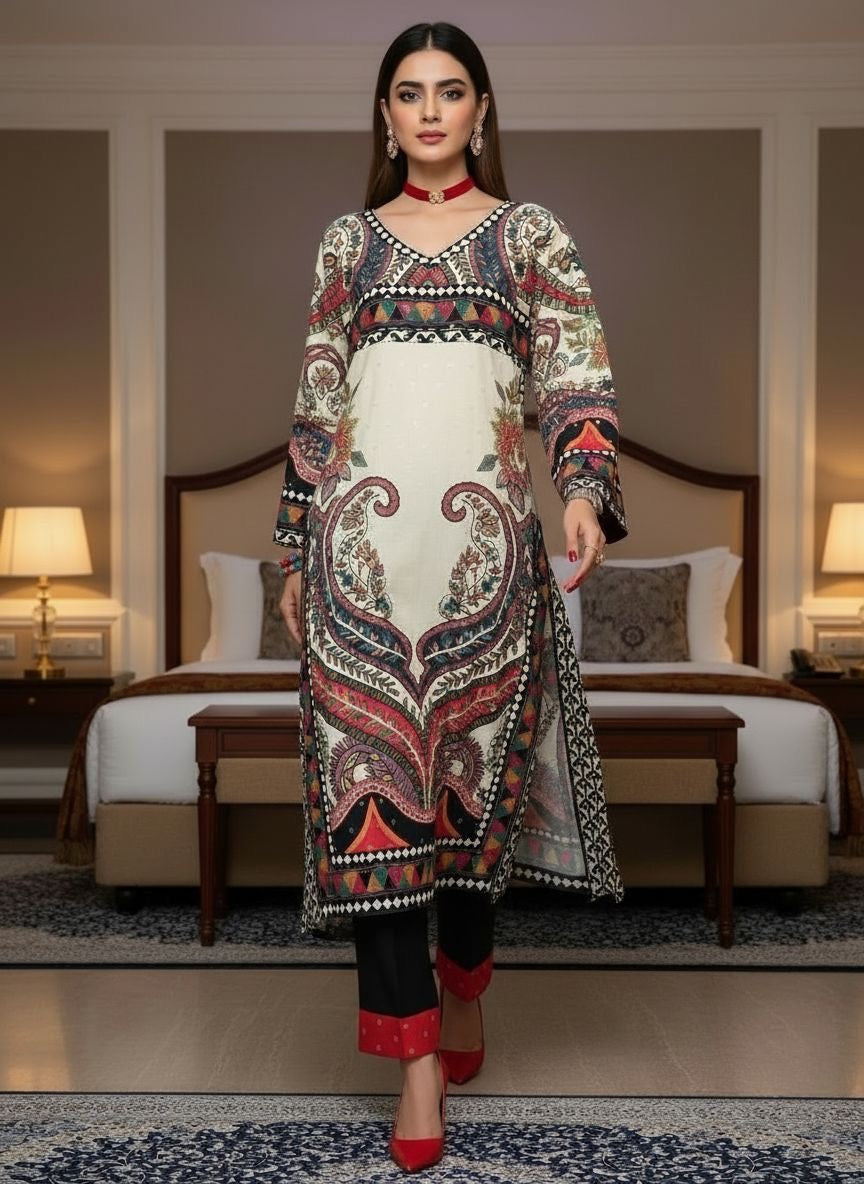 Kaza Ready to Wear 2 Pcs Kaftan Dress