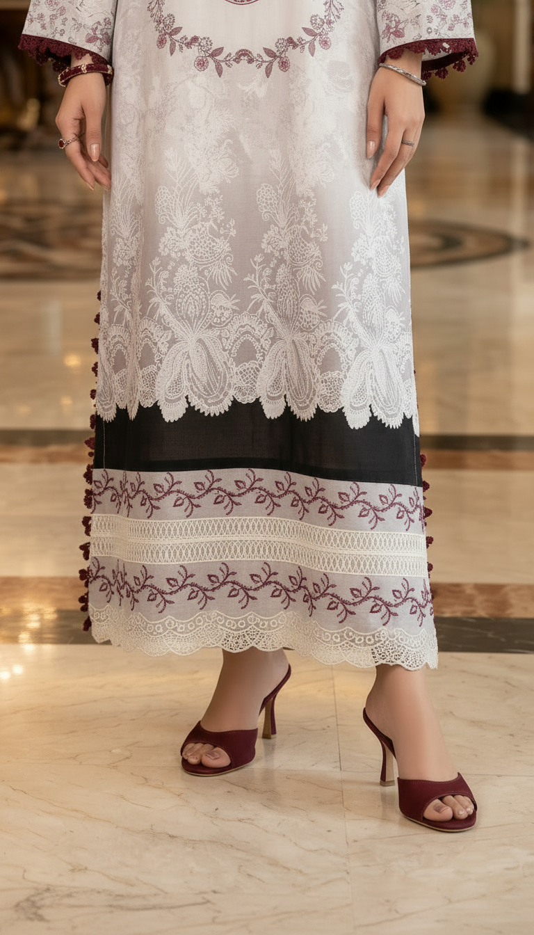 Dilkash Embroidered 2 Pcs Linen Dress