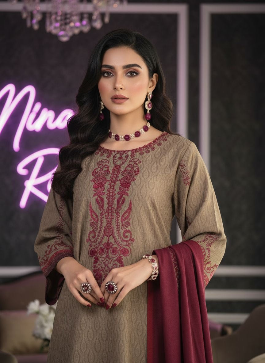 Riwayat Ready to Wear 3 Pcs Embroidered Marina Dress